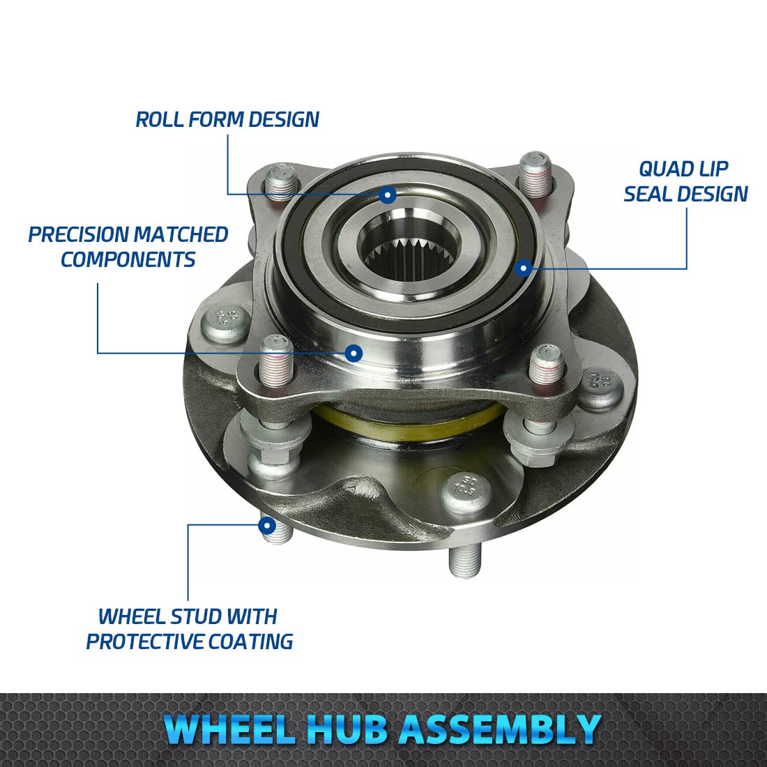 Bodeman 4X4 4WD Front Wheel Hub and Bearing Assembly 2PC Set - Compatible with Toyota Tacoma, 4Runner, FJ Cruiser & Lexus GX470, GX460 - Perfect for Off-Roading, Truck Maintenance and DIY Repairs
