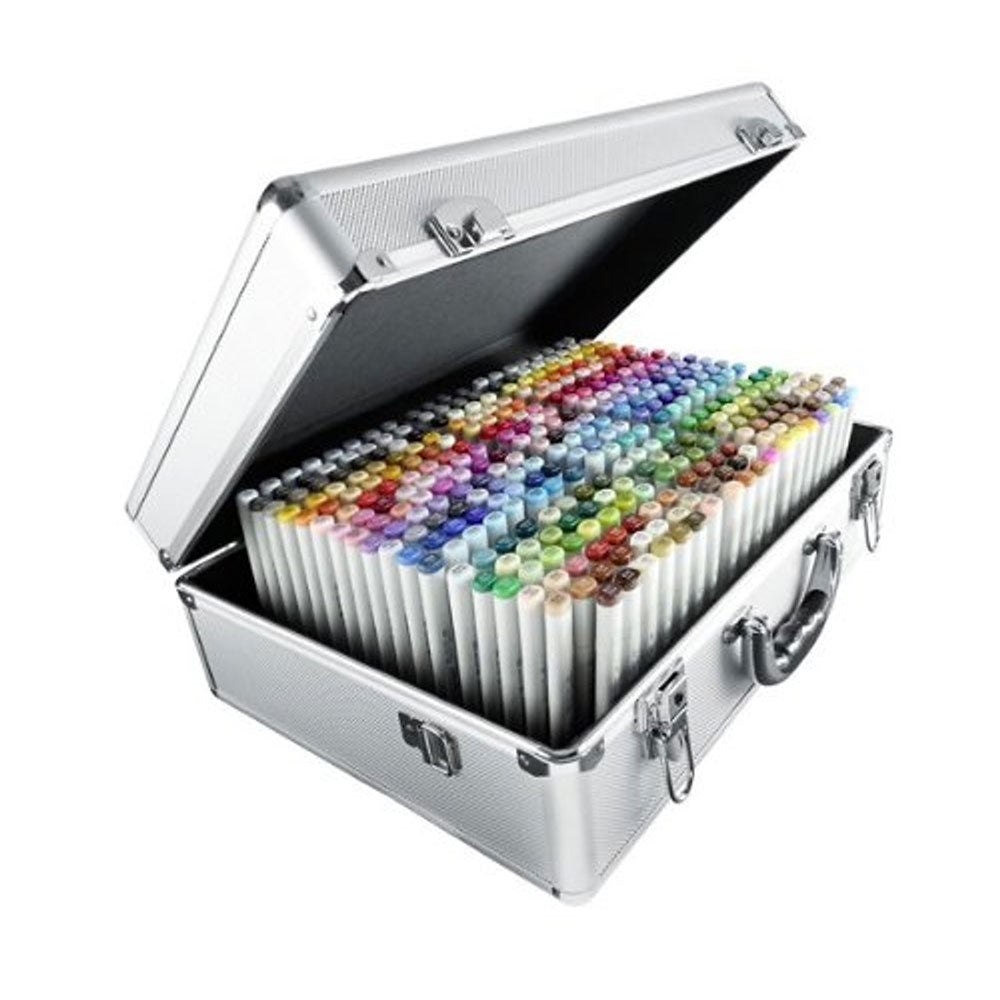 Premium Copic Sketch Marker Set - 358 Vibrant Colors in Metal Suitcase for Professional Artists & Illustrators | Perfect for Drawing, Manga, Comic Art & Design Projects