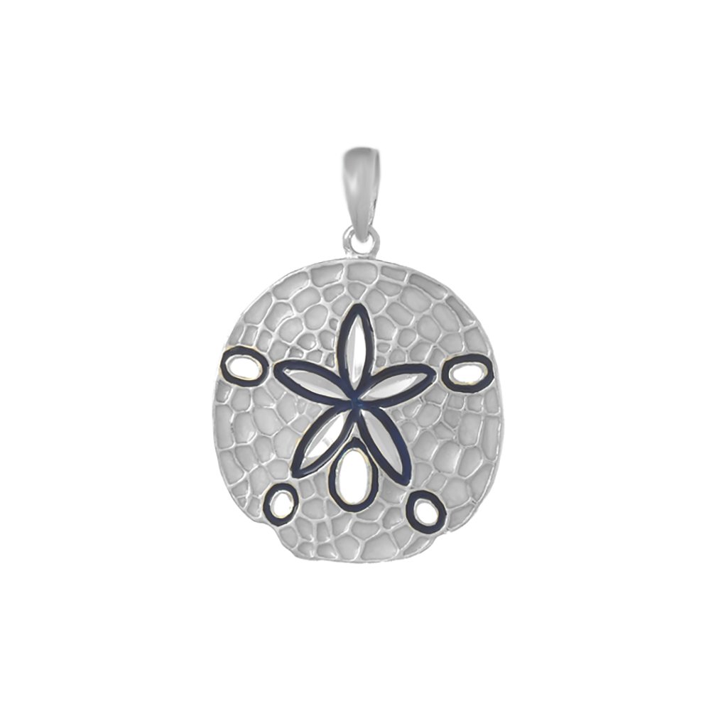 925 Sterling Silver Nautical Charm Pendant with Sand Dollar & Blue Enamel - Perfect for Beach Lovers, Jewelry Gifts & Ocean-Themed Fashion Accessories