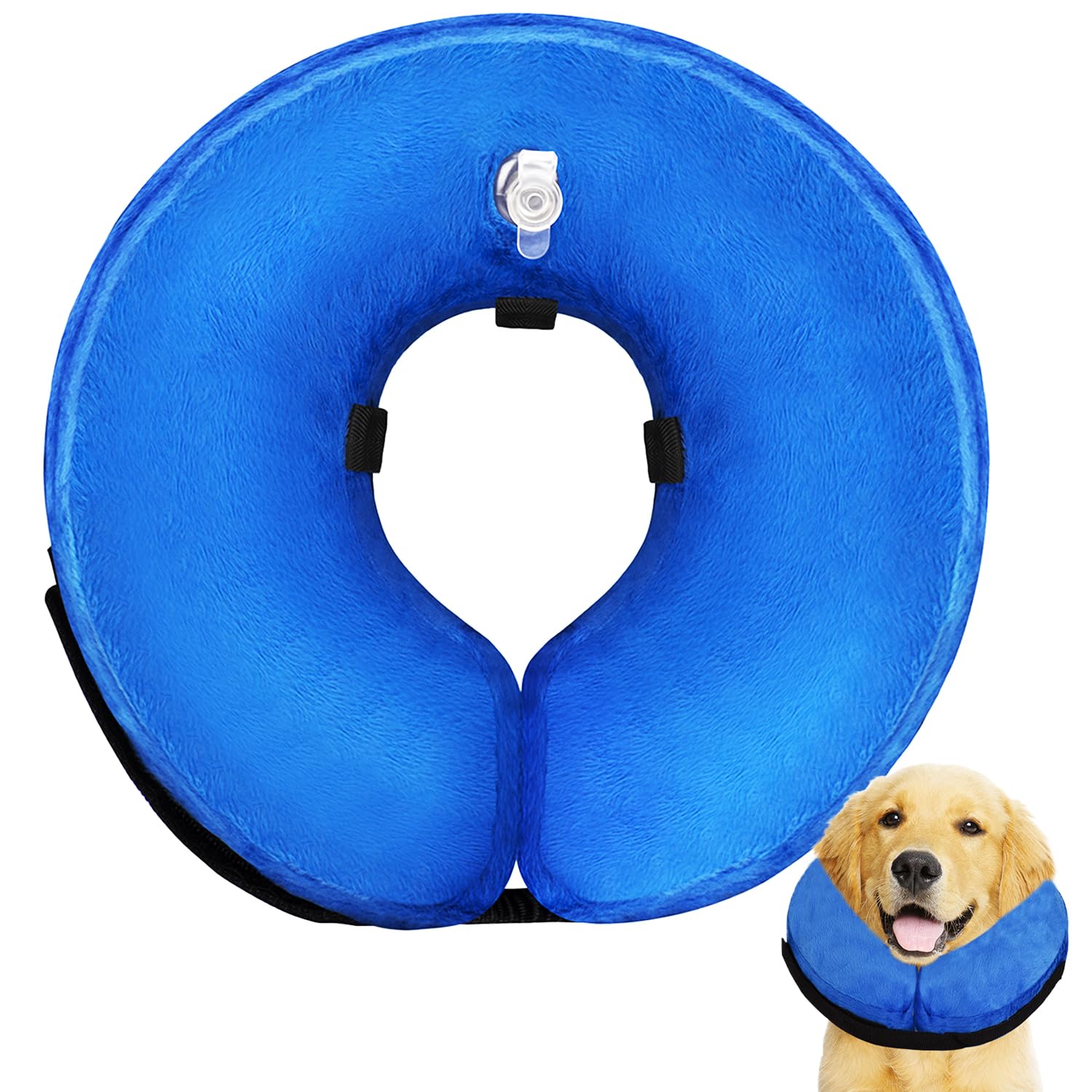 **Inflatable Dog Cone Collar for Small, Medium & Large Dogs – Soft E-Collar Alternative for Post-Surgery Recovery, Adjustable Neck Donut for Comfort – Perfect for Wound Protection & Stress-Free Healing (Ideal for Licking, Scratching & Vet Visits)**