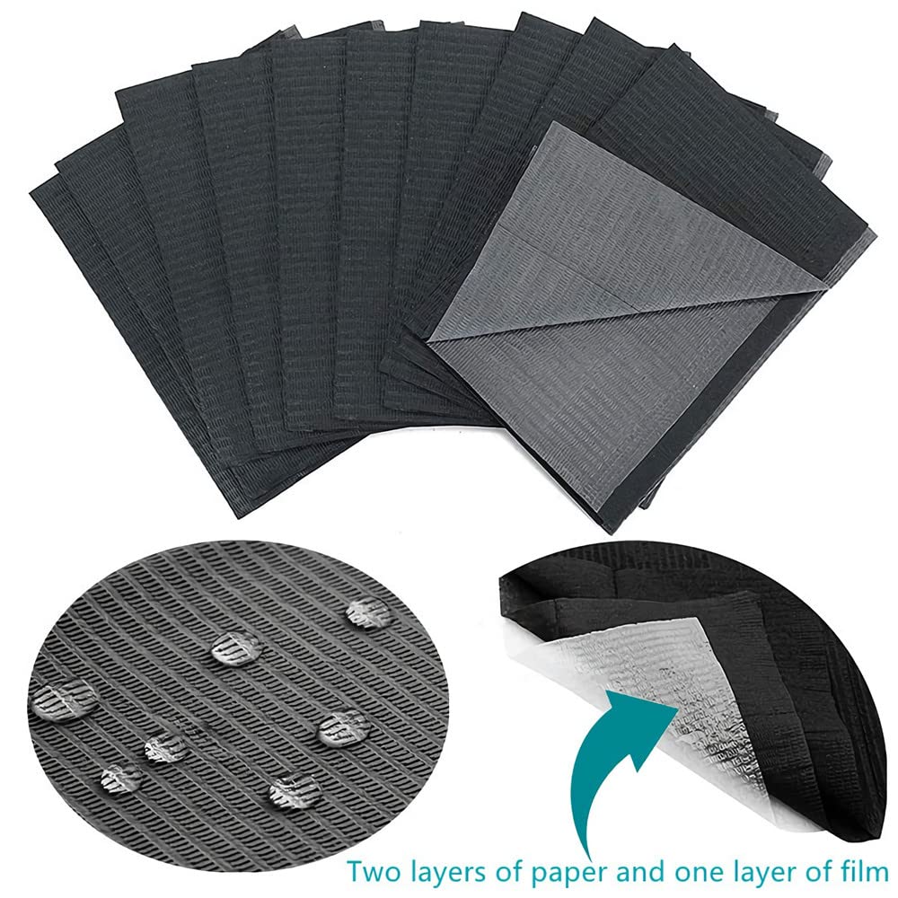 **JWCBDY 50Pcs Disposable Dental Bibs - 3-Ply Waterproof Patient Lap Cloths 13