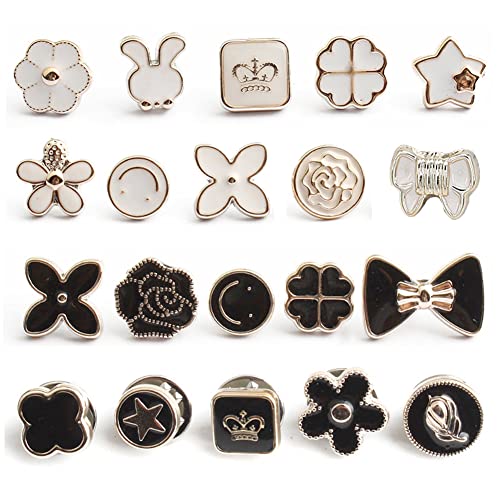 Black and white buttons