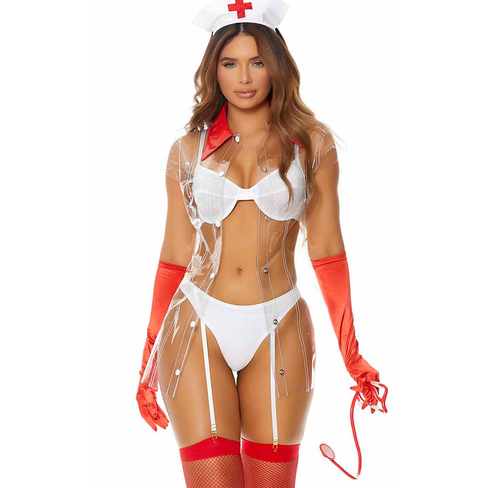 Sexy Nurse Costume for Women - Role Play Outfit for Halloween, Bachelorette Party & Cosplay - Flirty Adult Costume for Couples & Lingerie Lovers