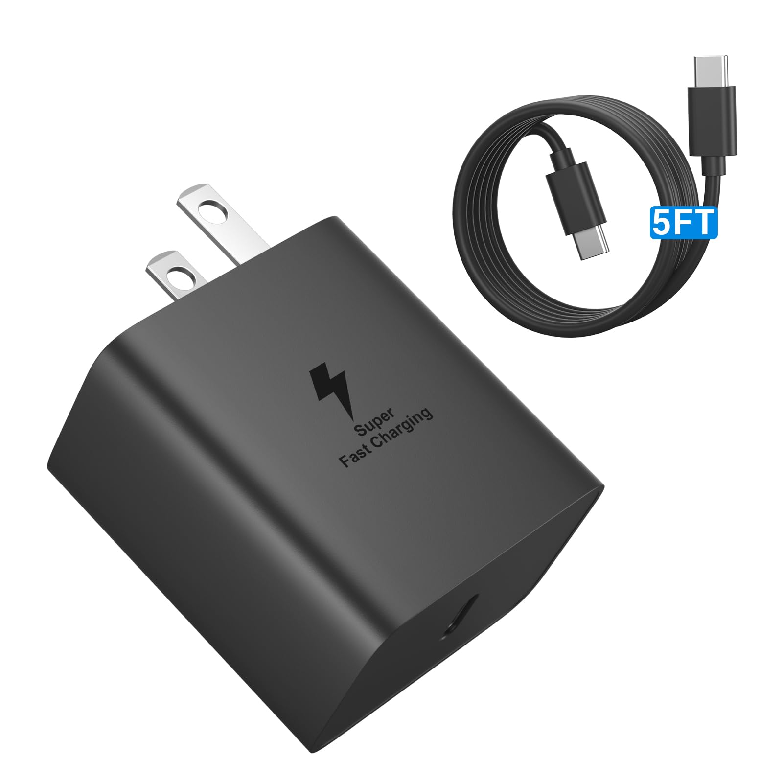 45W Super Fast USB-C Wall Charger for Samsung Galaxy S24 Ultra/S24+/S23/S22 Ultra/S22+/S21/S20 Ultra/Note 20/10 Plus - PD 3.0 Quick Charge Adapter for Phones, Tablets & Laptops - Perfect for Travel, Home & Office Use