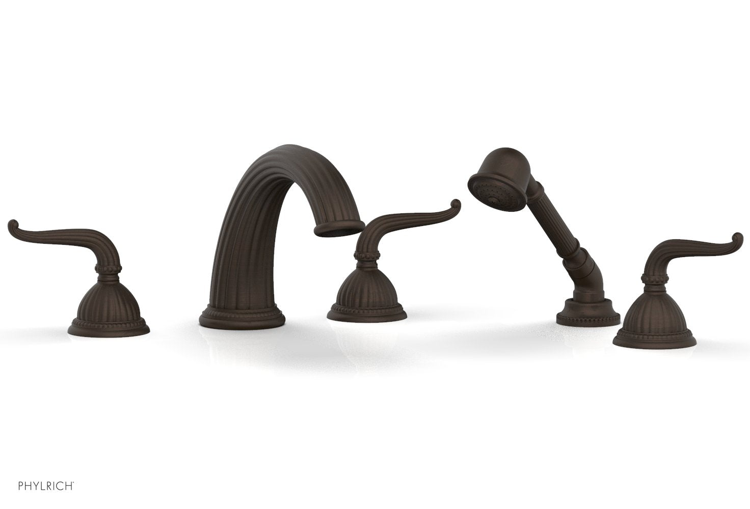 GEORGIAN & BARCELONA Deck Mounted Bathtub Faucet Set with Hand Shower and Lever Handles K2141P1 - Perfect for Modern Bathroom Renovations and Spa-Like Shower Experiences