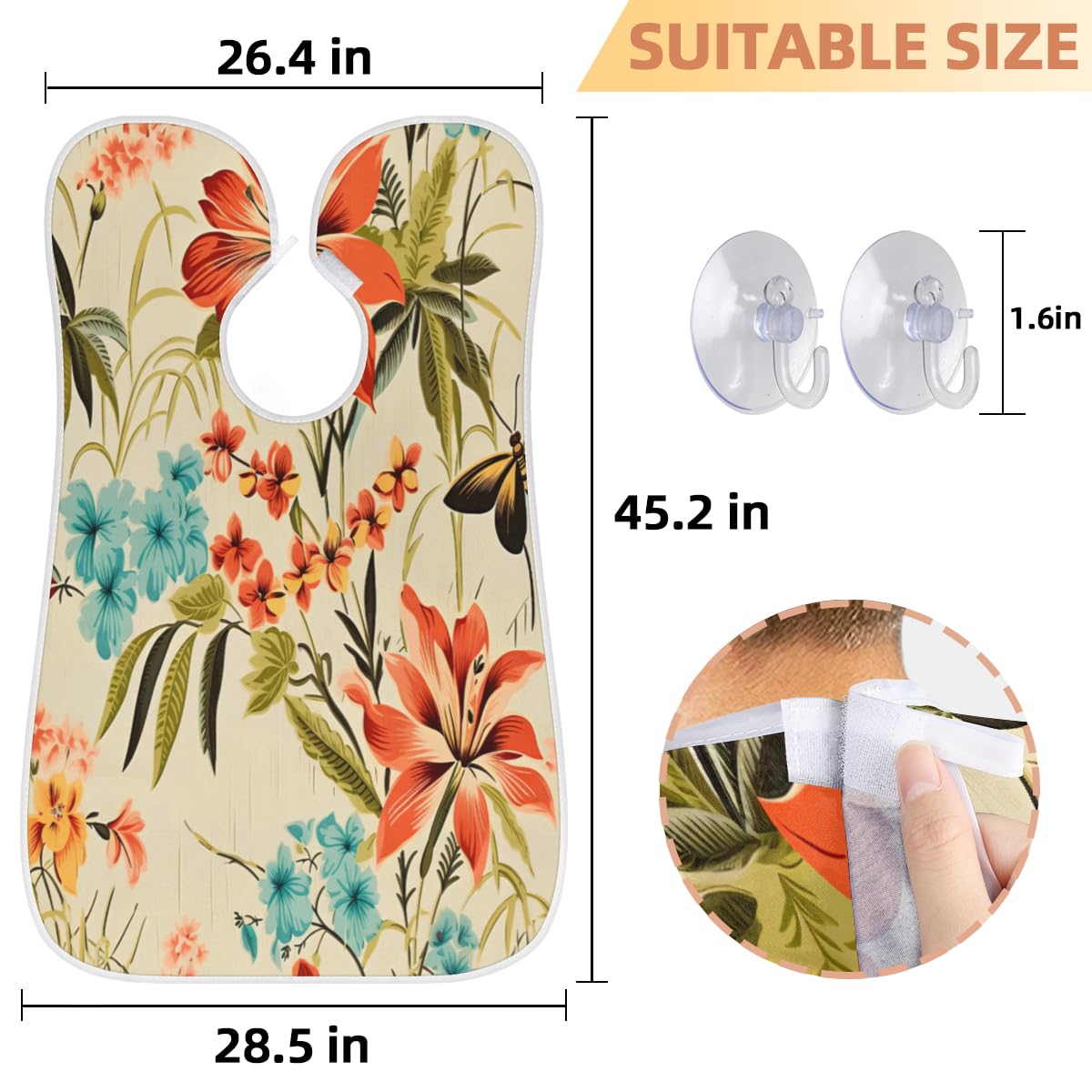 **Men's Butterfly Graphic Print Shaving Bib - Waterproof Beard Trimming Apron for Hair Dye & Makeup - Sink Hair Catcher & Grooming Tool - Perfect for Barbershops & Home Use**