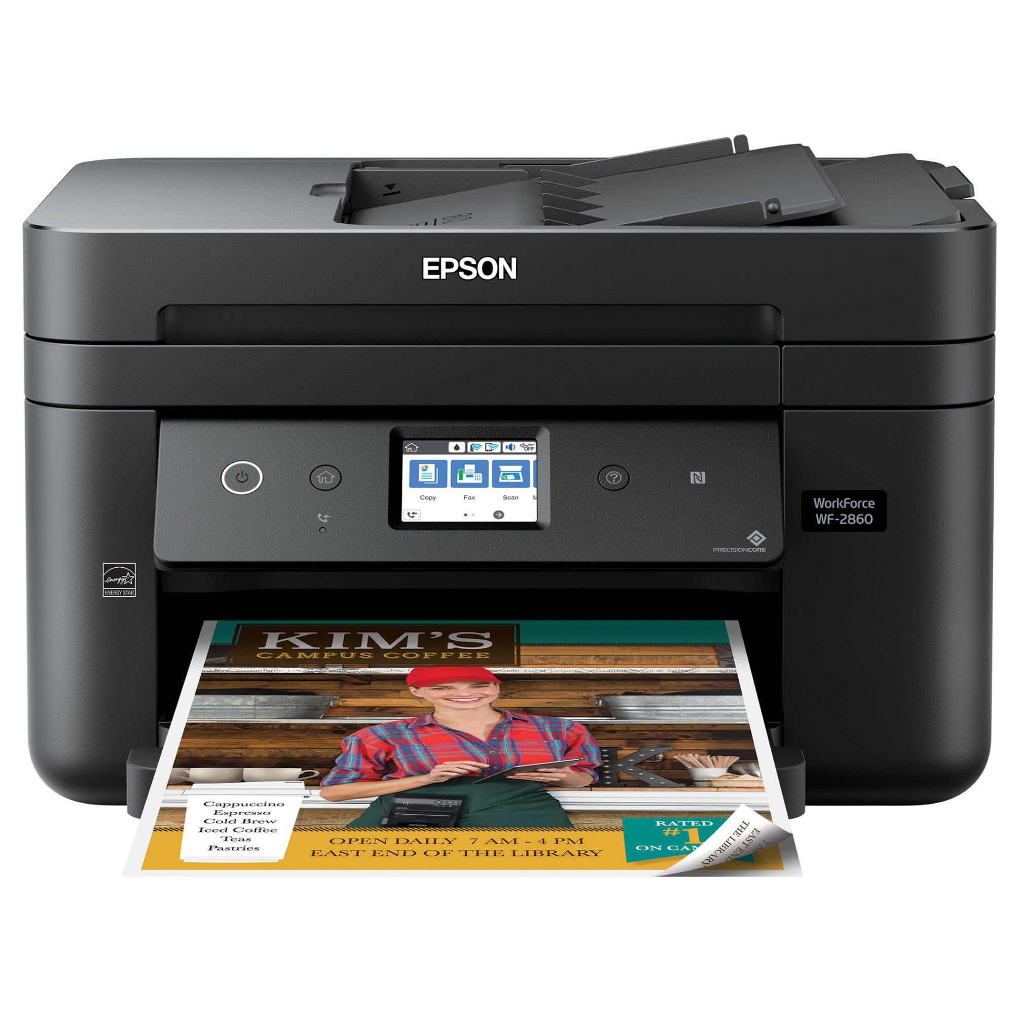 Epson Workforce WF-2860 Wireless All-in-One Color Printer with Scanner, Copier & Fax | Ethernet, Wi-Fi Direct, NFC | Amazon Dash Replenishment Ready | Perfect for Home Office & Small Business Printing Needs