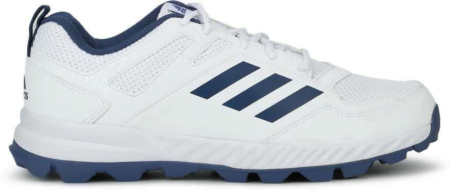 Adidas Cri Rise White/Blue Cricket Shoes - Lightweight & Durable for Men - Perfect for Cricket Matches & Training Sessions
