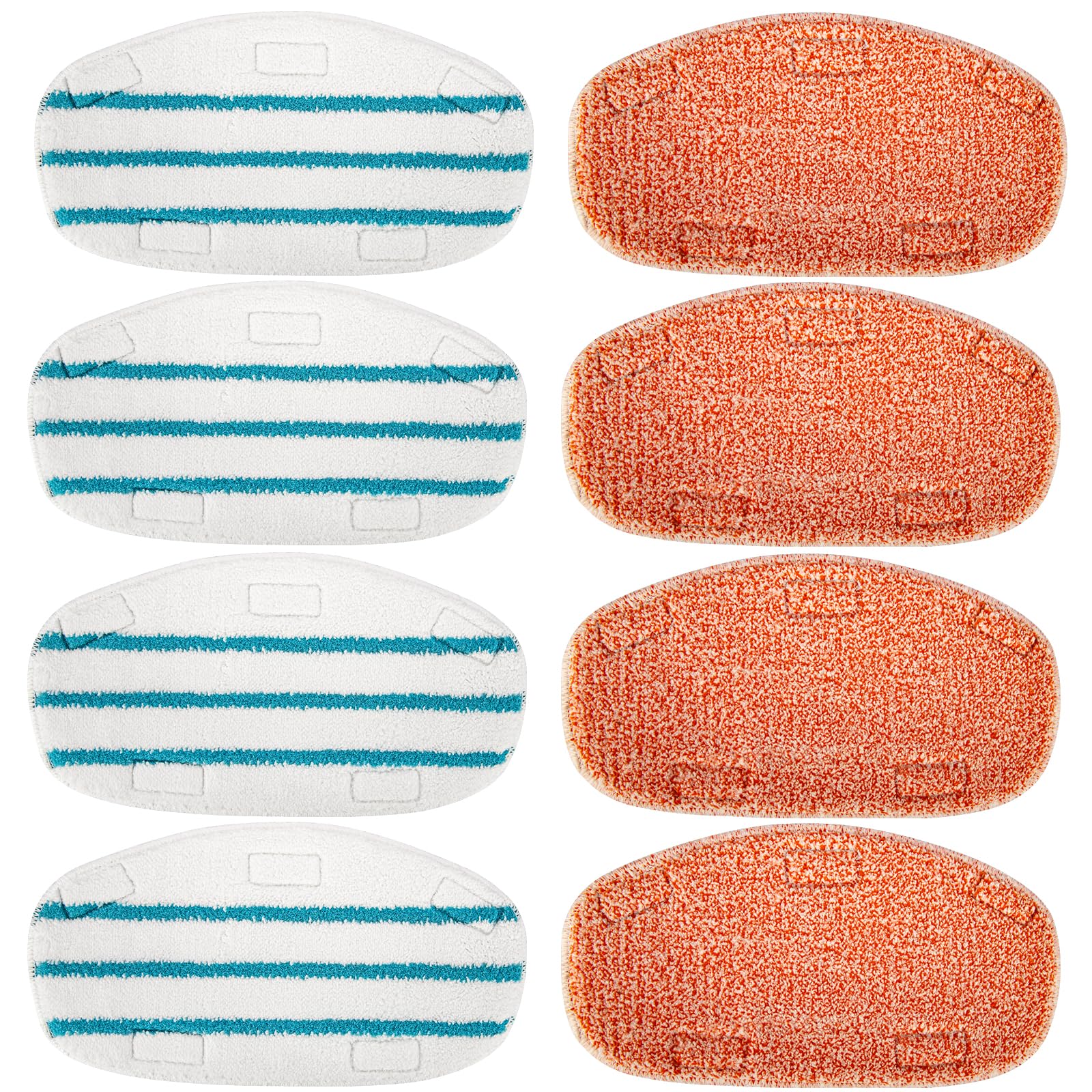 8 Pack Steam Mop Replacement Pads - Compatible with PurSteam 10-in-1 Steam Mop Cleaner - Includes 4 Upgraded Ultra Cleaning Pads & 4 Washable Microfiber Pads - Perfect for Hardwood Floors, Tile, Laminate & Carpet Cleaning