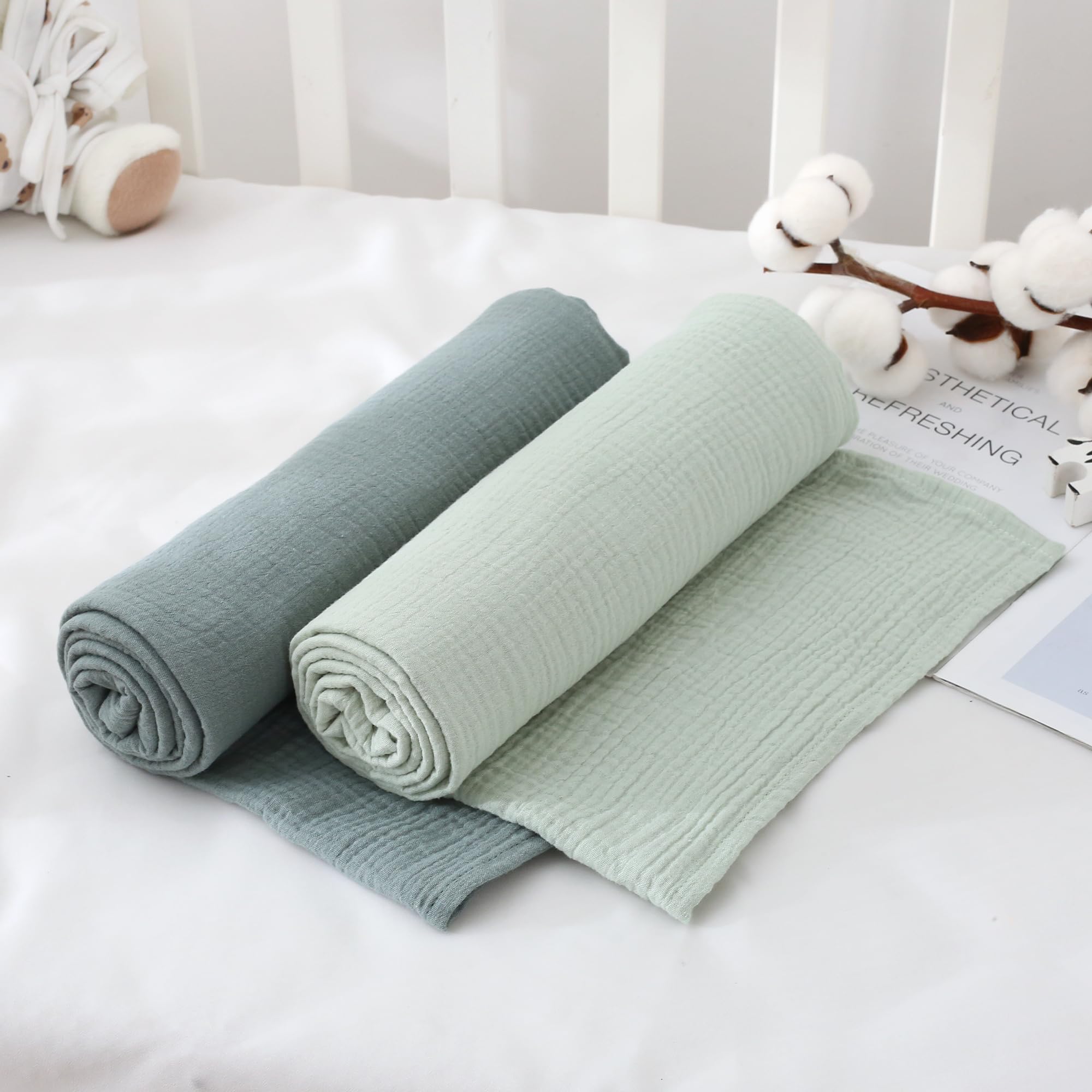 **DaysU Muslin Baby Swaddle Blanket - 2 Pack, 47