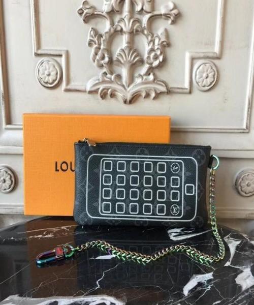 LV Monogram Eclipse iPhone Pouch - Luxury Phone Case for iPhone 14/13/12/11 Pro Max - Perfect for Travel, Work & Everyday Use