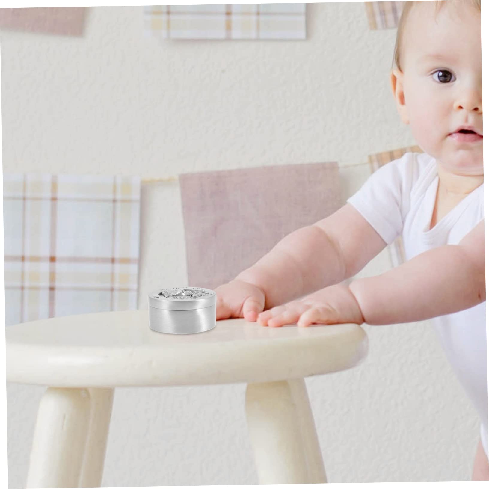 VICASKY Baby's First Tooth Keepsake Box - Stainless Steel Tooth Storage Case for Baby Teeth & Milestones - Perfect for 1st Birthday Gifts & Memory Preservation
