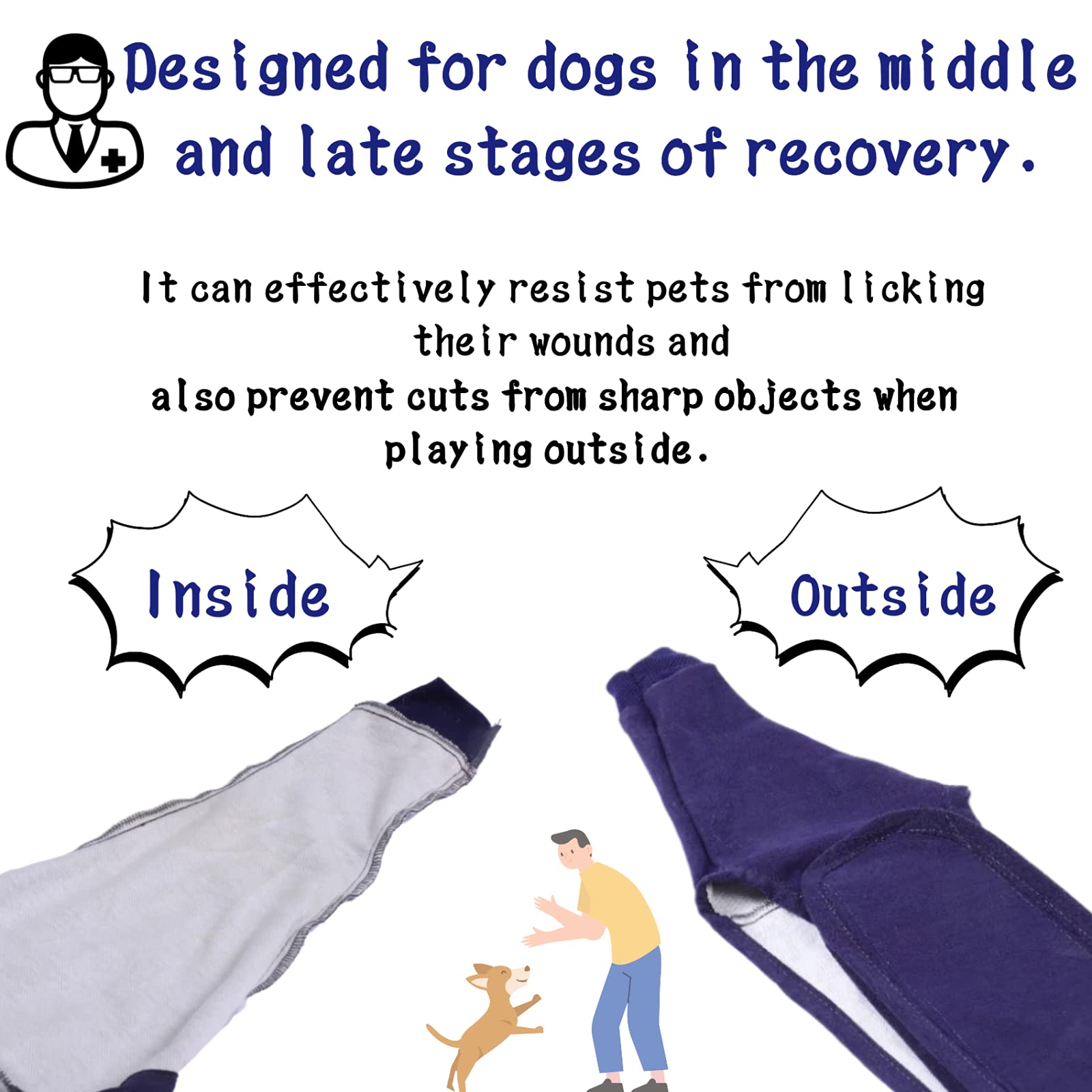 Xqpetlihai Dog Recovery Sleeves - Post-Surgery Knee Brace for Dogs, Licking Prevention & Abrasion Resistant Pet Leg Wraps - Alternative to Cone Collar (S) - Perfect for Post-Op Care, Wound Protection & Comfortable Healing