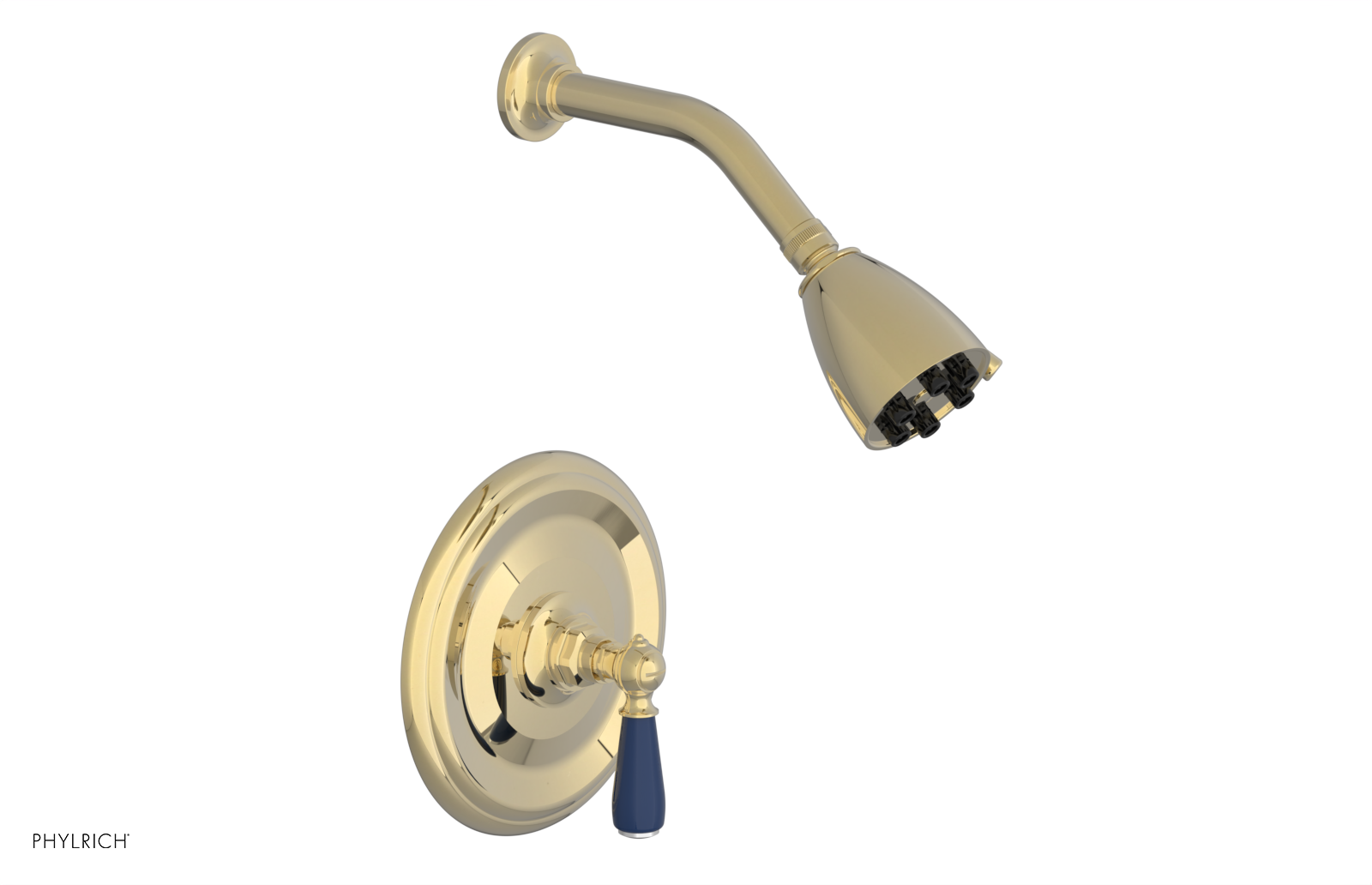 Jamestown Pressure Balance Shower Set with Navy Blue Accents - Lever Handle for Bathroom (165 22) - Perfect for Modern Home & Spa-Like Shower Experience