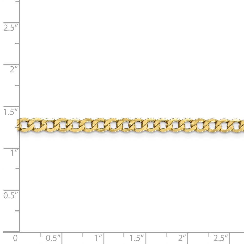 The Black Bow 4.3mm 10k Yellow Gold Hollow Curb Link Chain Necklace - Perfect for Everyday Wear and Special Occasions