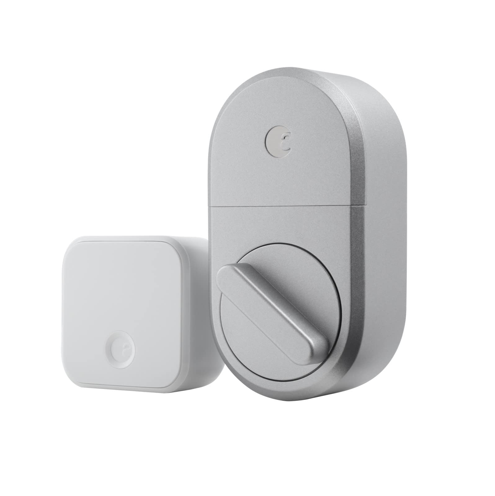August Smart Lock 3rd Gen - Silver | Wi-Fi Bridge for Remote Access | Alexa & Smart Home Integration | Secure Keyless Entry for Front Doors & Apartments