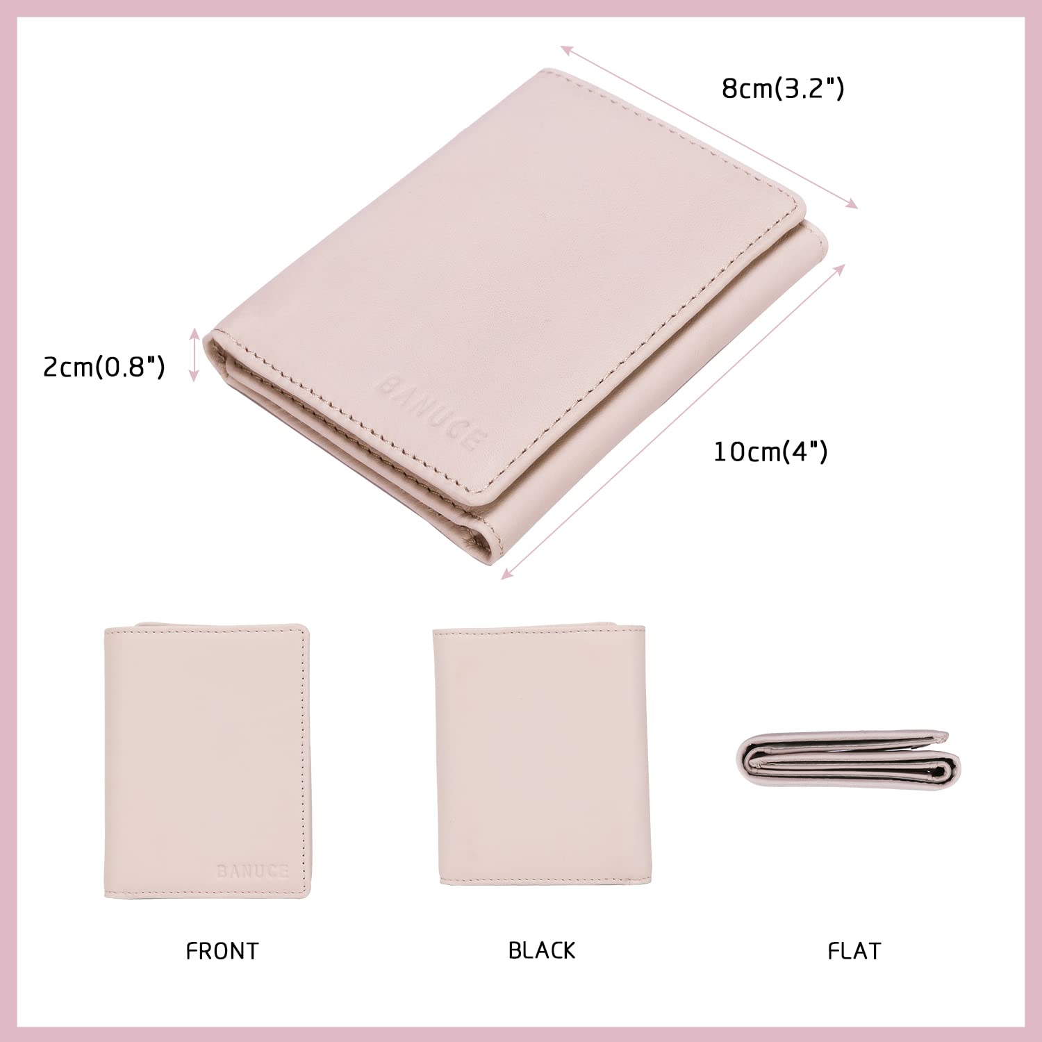 Premium Top Grain Leather Trifold Wallet for Women - Slim RFID Blocking Credit Card Holder with ID Window | Perfect for Everyday Use, Travel & Gift Giving