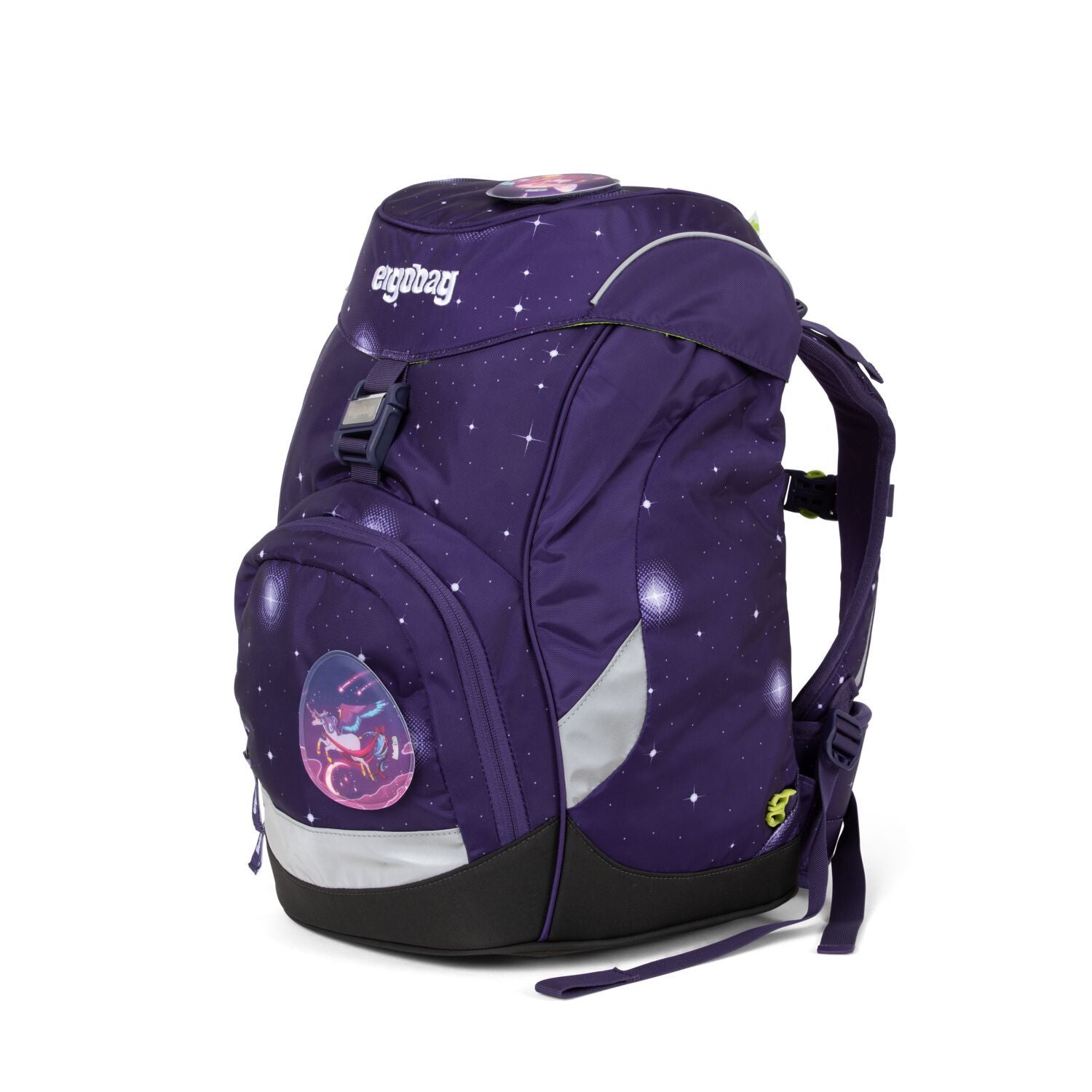 Ergobag Prime School Backpack - Beargasus Purple Galaxy Edition for Kids | Lightweight, Durable & Ergonomic Design | Perfect for School, Travel & Outdoor Adventures
