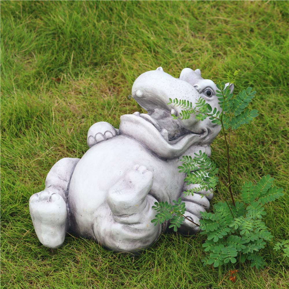 LIUSHI Resin Hippo Sculpture - Handcrafted Garden Statue, Animal Ornament for Pond & Lawn Decor - Unique Birthday Gift Idea for Outdoor & Home Decoration - Perfect for Backyard, Patio, and Garden Landscaping