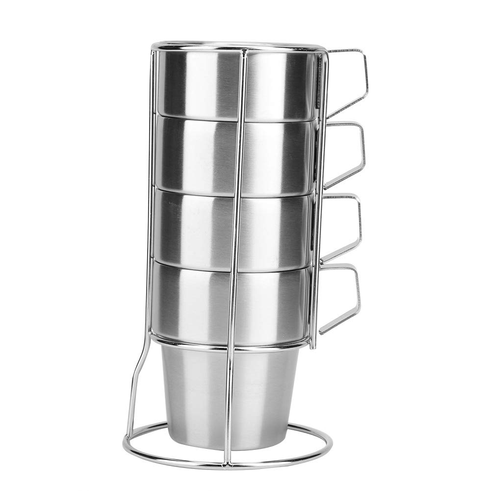 4Pcs Stainless Steel Coffee Mugs - Durable Tea & Coffee Cups for Home, Kitchen & Coffee Shops