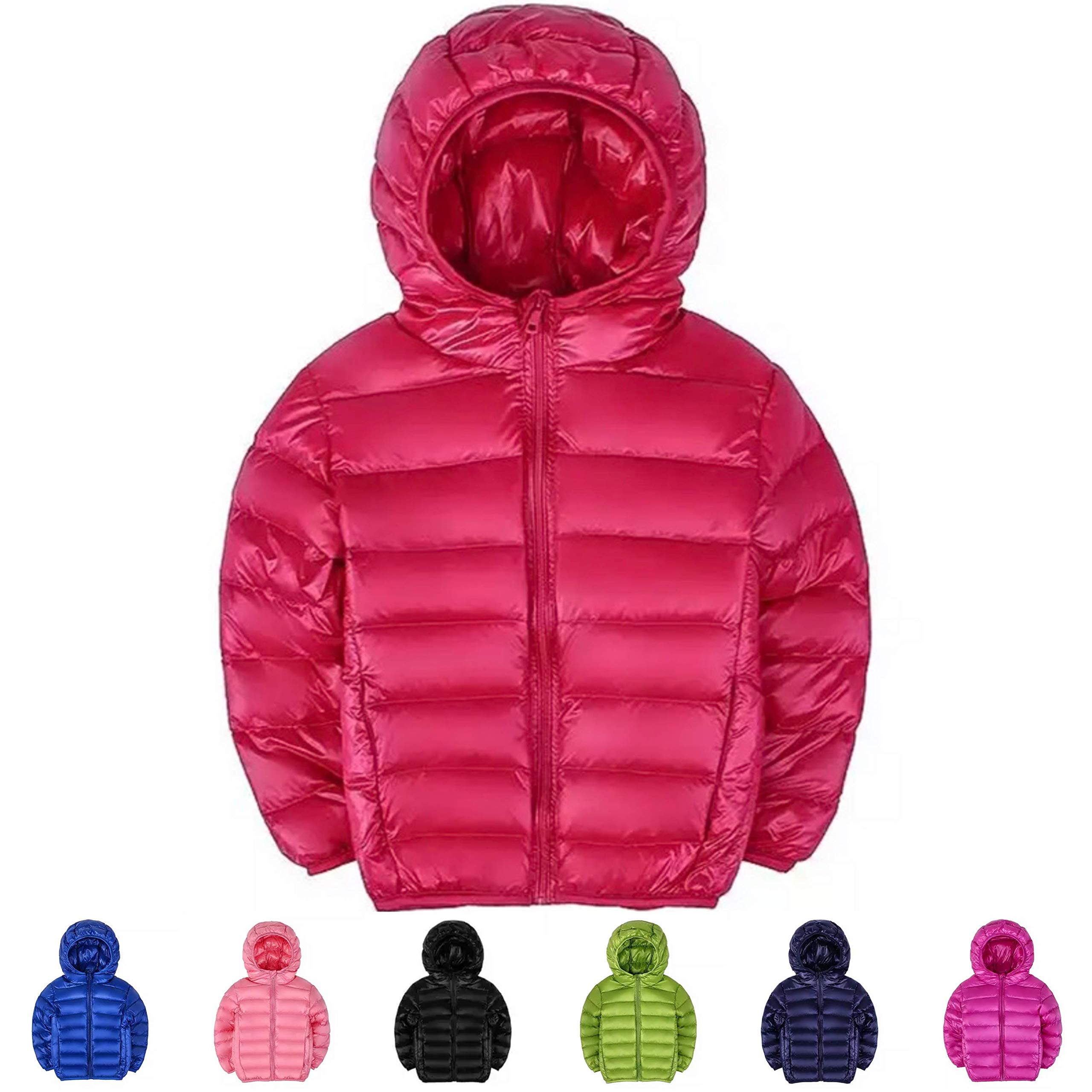 DASTI Kids Winter Coat - Hooded Packable Down Jacket for Boys & Girls, Lightweight Warm Bubble Puffer Jacket for Outdoor Activities & School