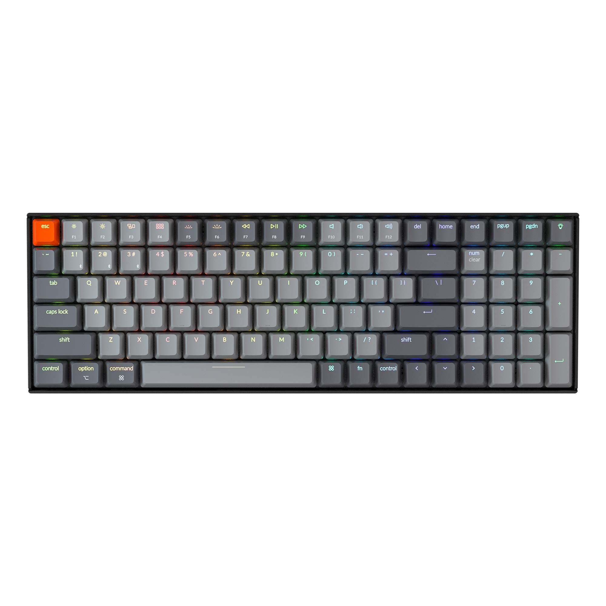 Keychron K4 V2 Hot Swappable RGB Mechanical Keyboard - Gateron G Pro Blue Switches, 96% Layout (100 Keys), Wireless Bluetooth 5.1/USB-C Wired - Compatible with Mac & Windows | Perfect for Gaming, Coding & Office Work