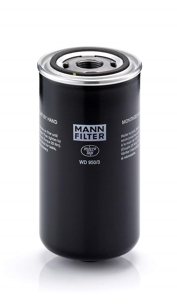Mann Filter WD950/3 Spin-On Hydraulic Filter Replacement for Heavy Equipment - Compatible with Tractors, Excavators & Construction Machinery | Durable Hydraulic Oil Filtration System for Industrial & Agricultural Use