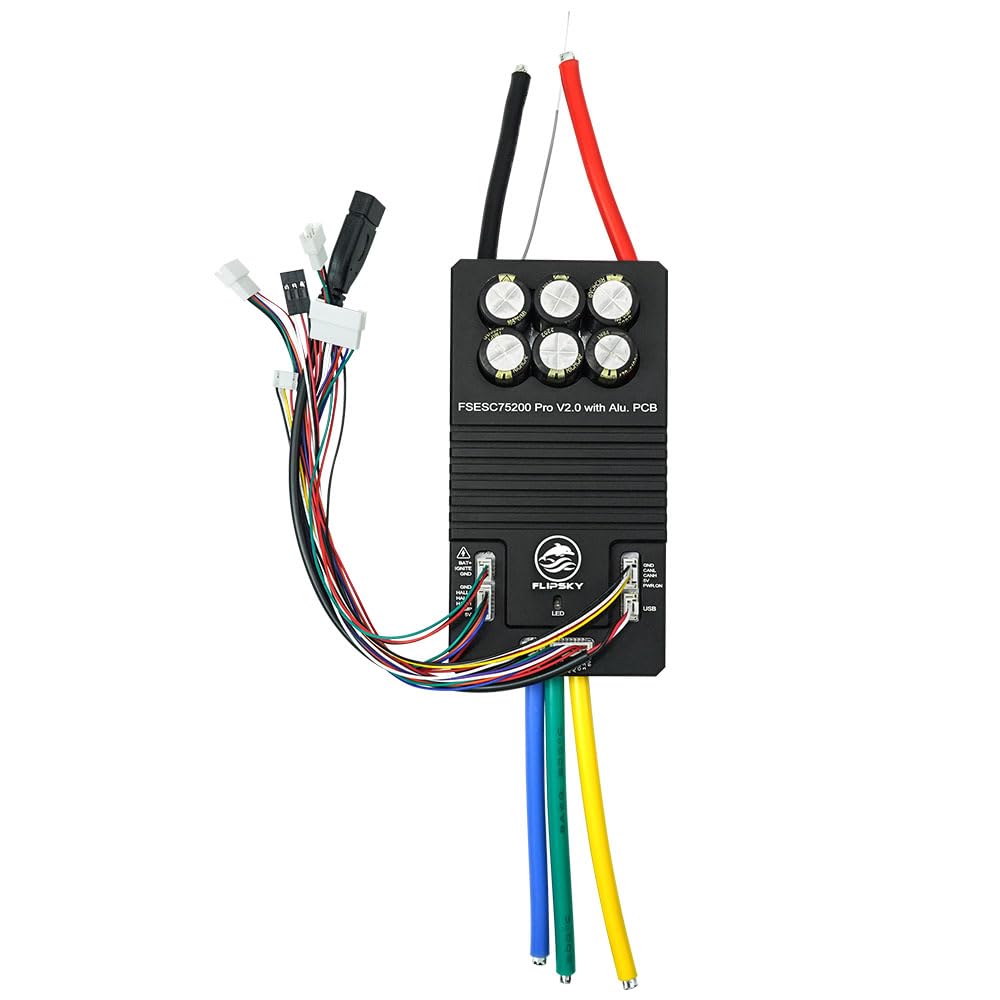 FLIPSKY 75200 Pro V2.0 VESC Speed Controller - Aluminum PCB with Key Switch for Electric Skateboard, Scooter & Ebike | DIY Electric Vehicle ESC Upgrade for Longboard, Hoverboard & Motorcycle Conversion