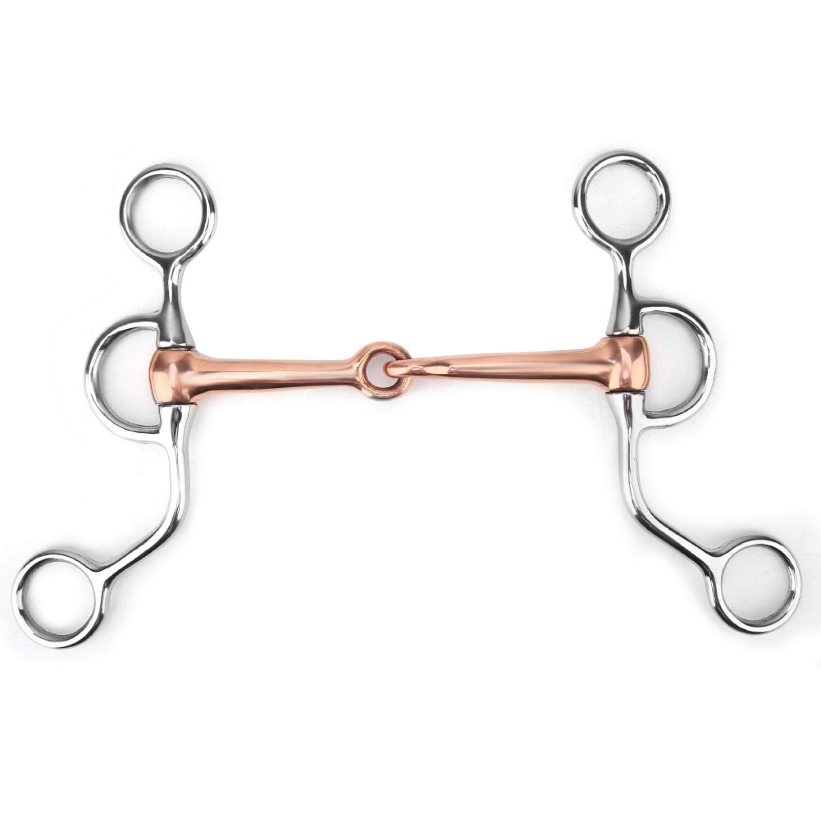 Stainless Steel Horse Snaffle Bit with Copper Jointed French Link – Loose Ring Training Bit for Racing & Dressage – Comfortable & Durable Equestrian Accessory for Horses