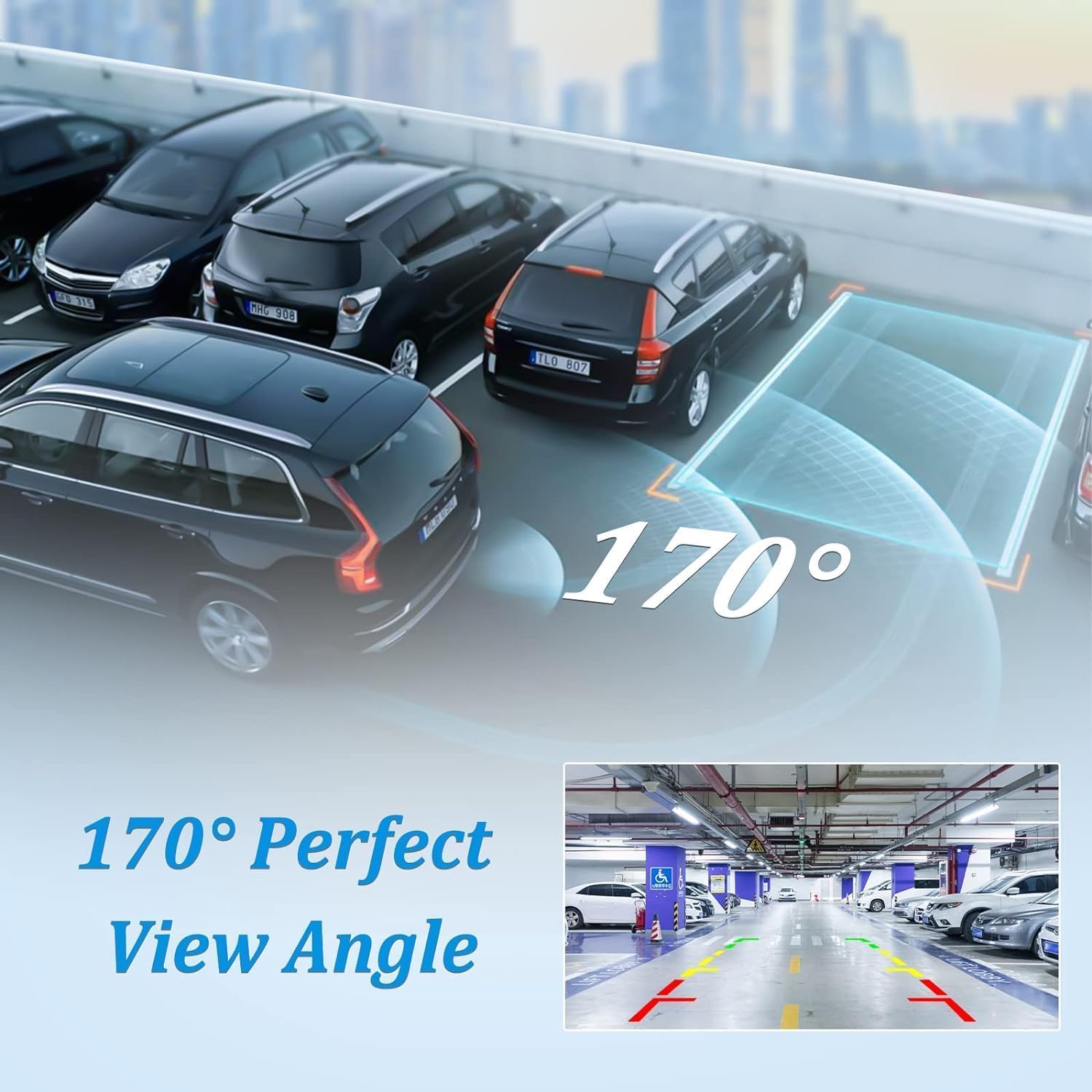 12-LED Night Vision IP66 Waterproof Car Backup Camera - Wide Angle Reversing Parking Camera for Cars, Trucks, Vans, SUVs & RVs - Perfect for Safe Parking, Reversing & Night Driving