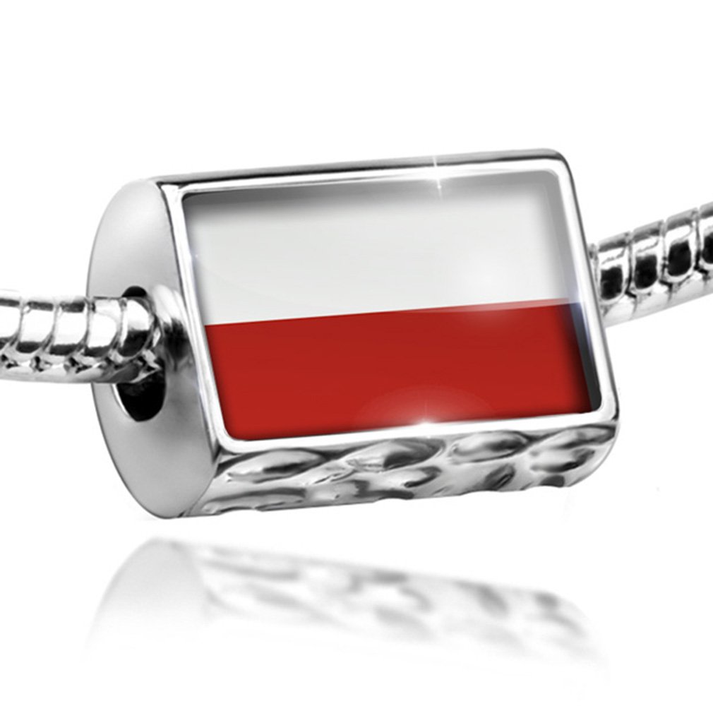 Charm Poland Flag Bead - Compatible with All European Bracelets | Perfect for National Pride, Travel Souvenirs & Custom Jewelry
