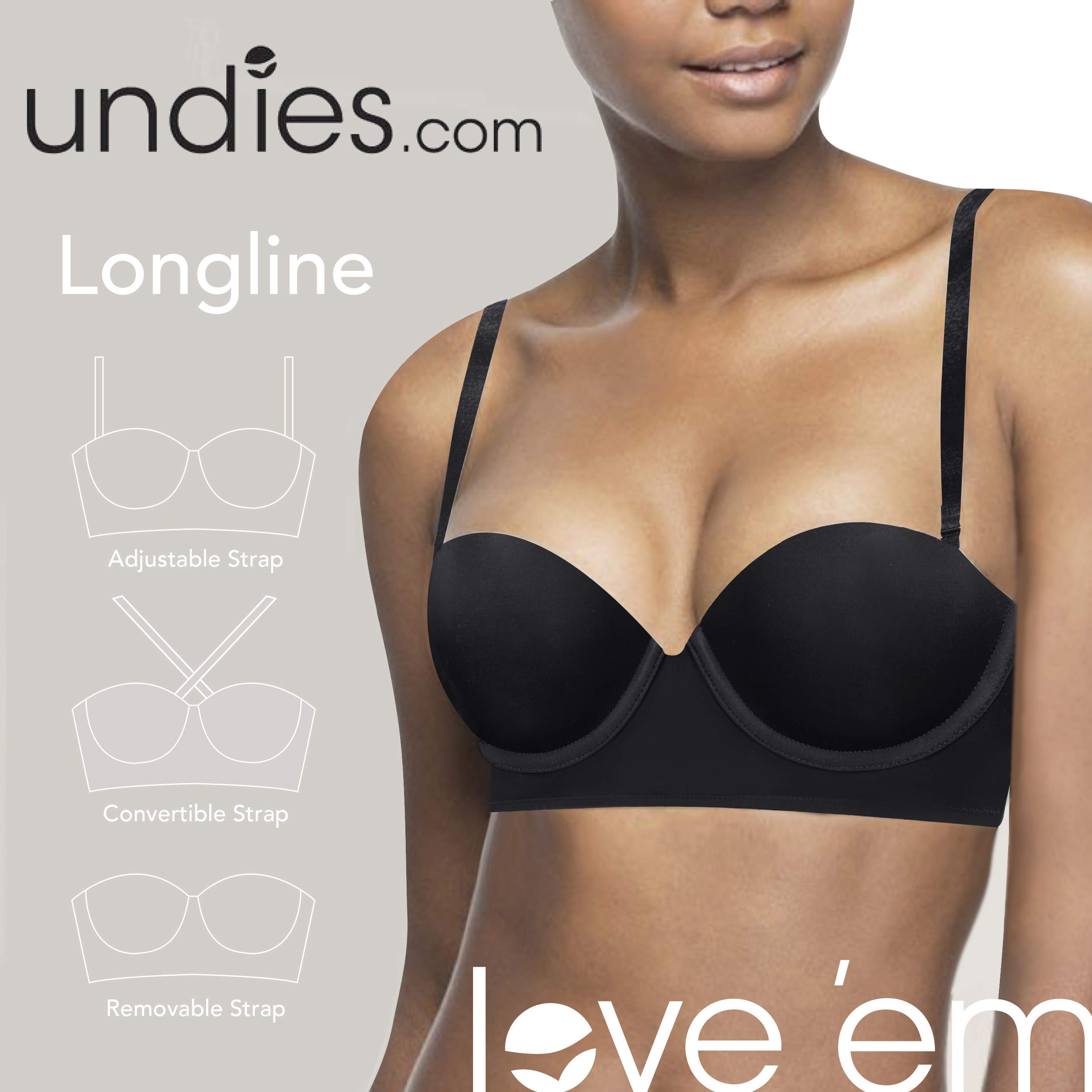Women's Convertible Adjustable Longline Underwire Bra with Removable Straps & Molded Cups - Perfect for Yoga, Workouts & Everyday Comfort