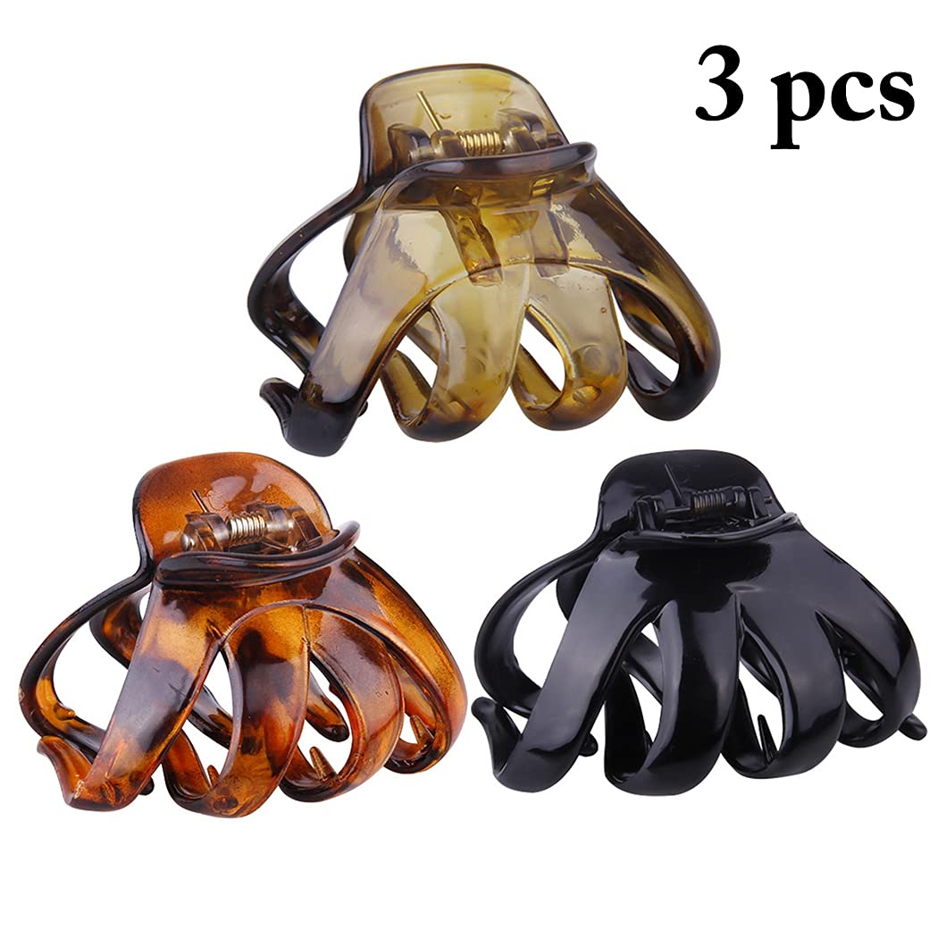 Licogel Octopus Hair Clips - 3PCS Set for Girls, Ladies & Adults | Fashionable Large Decorative Hair Claw Clips for Women | Perfect for Spring, Summer, Beach & Everyday Styling