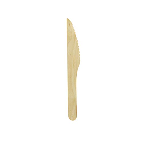 Eco-Friendly Compostable Bamboo Knives - Pack of 2000 Small Wooden Disposable Steak Knives (5.47in) | Biodegradable Cutlery for Picnics, BBQs, Parties & Sustainable Dining