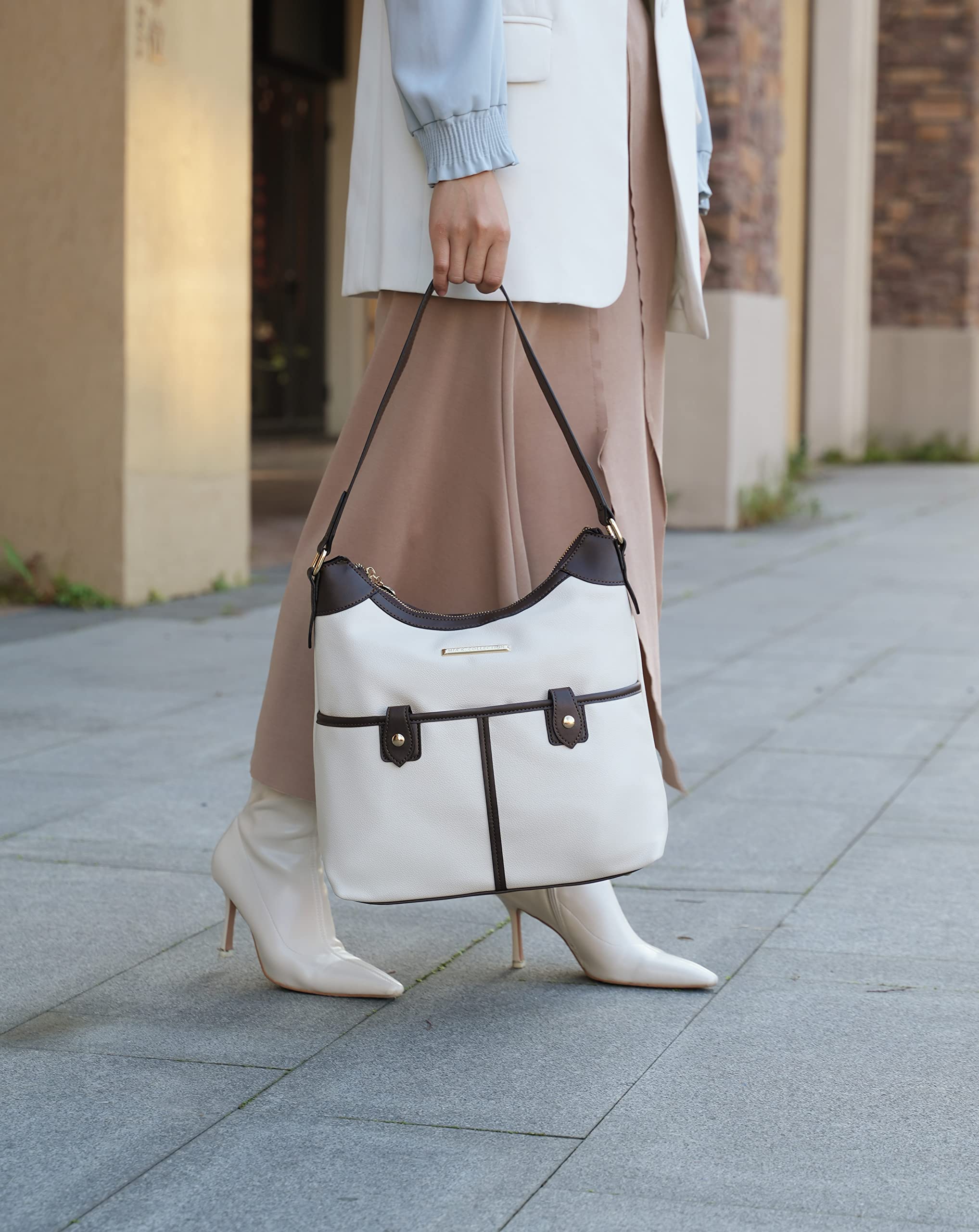 MKF Collection Women's Vegan Leather Shoulder Bag - Crossbody Purse & Top Handle Hobo Tote for Work, Travel & Everyday Use | Fashionable & Durable Handbag