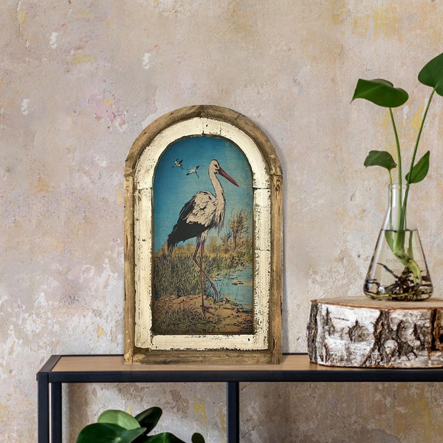 Rustic Wooden Animal Wall Art Decor - Rabbit & Sunflower Painting, Vintage Home Ornament for Living Room, Dining Room, Office & Bar | Farmhouse Style Picture for Wall Mounting