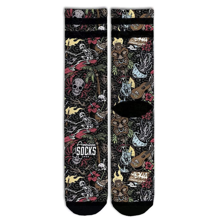 American Socks Signature Aloha Mid High Crew Socks - Comfortable & Breathable for Casual Wear, Sports & Outdoor Activities