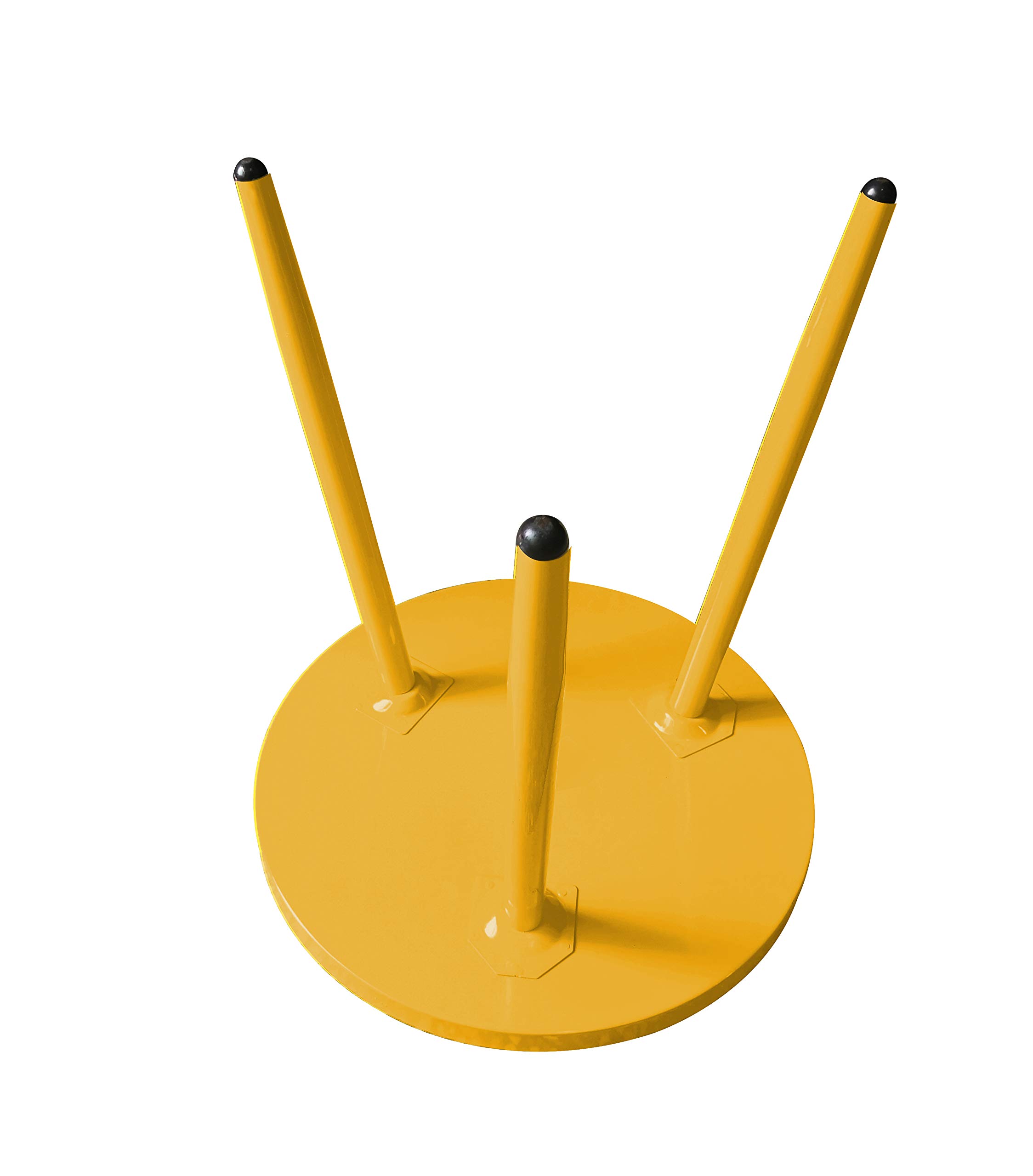 Kings Brand Furniture - Round Metal Side End Table, Nightstand Accent Table, Pedestal Plant Stand for Bedroom & Living Room - Yellow | Perfect for Small Spaces, Home Decor, and Indoor Plants