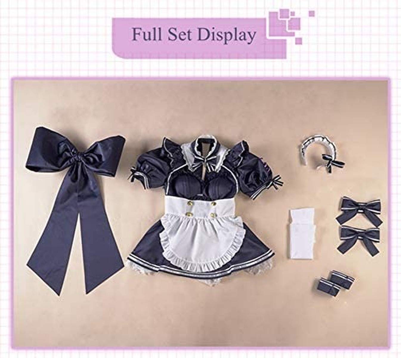 Fate Grand Order Mash Kyrielight Cosplay Costume - Anime Maid Dress Halloween Outfit Full Set for Women (Size M) | Perfect for Conventions, Cosplay Events & Halloween Parties