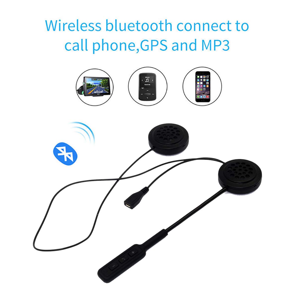 Wireless Bluetooth Motorcycle Helmet Headset - VR-Robot Motorbike Intercom Communication System for Riders | Perfect for Group Riding, GPS Navigation & Hands-Free Calls