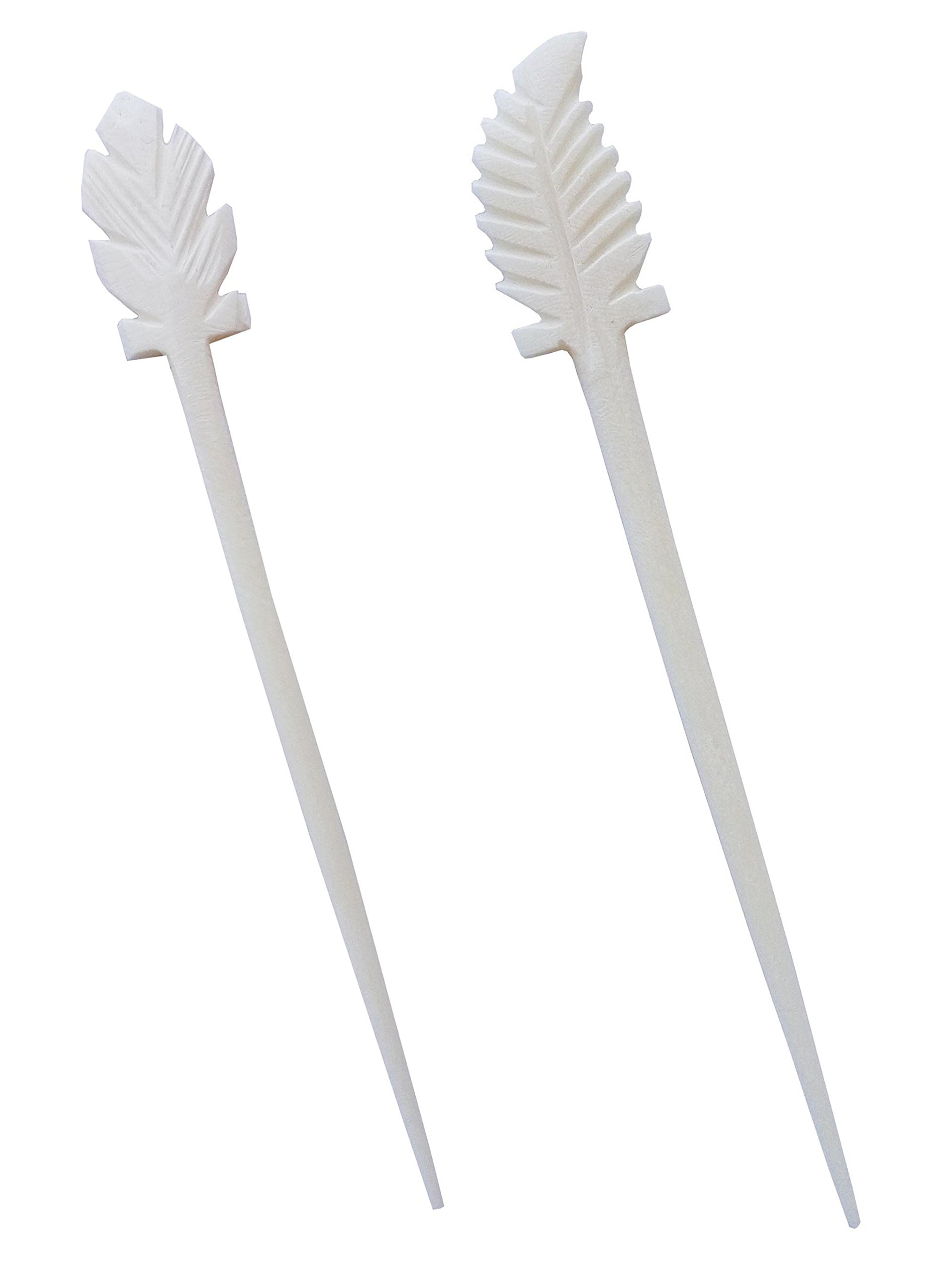 Handmade Marble Leaf Hair Stick Set for Women & Girls - Elegant Hair Accessories, Juda Pin, Hair Stick for Updos & Braids - Perfect for Weddings, Parties & Everyday Wear