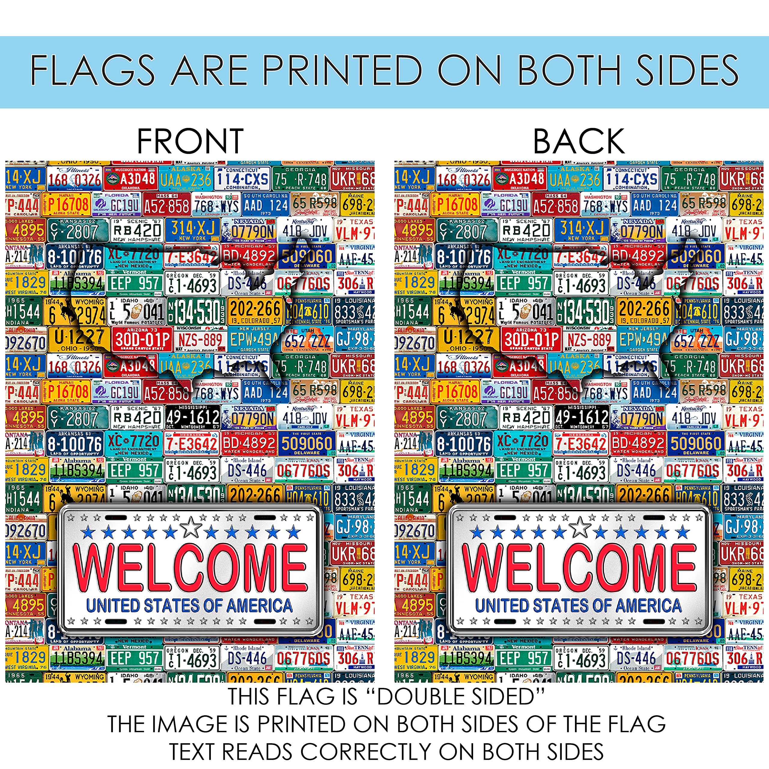 Toland Home Garden 1012605 Fifty States Patriotic Flag - 28x40 Inch Double Sided American Garden Flag for Outdoor Yard Decoration | Perfect for 4th of July, Memorial Day & Patriotic Home Decor