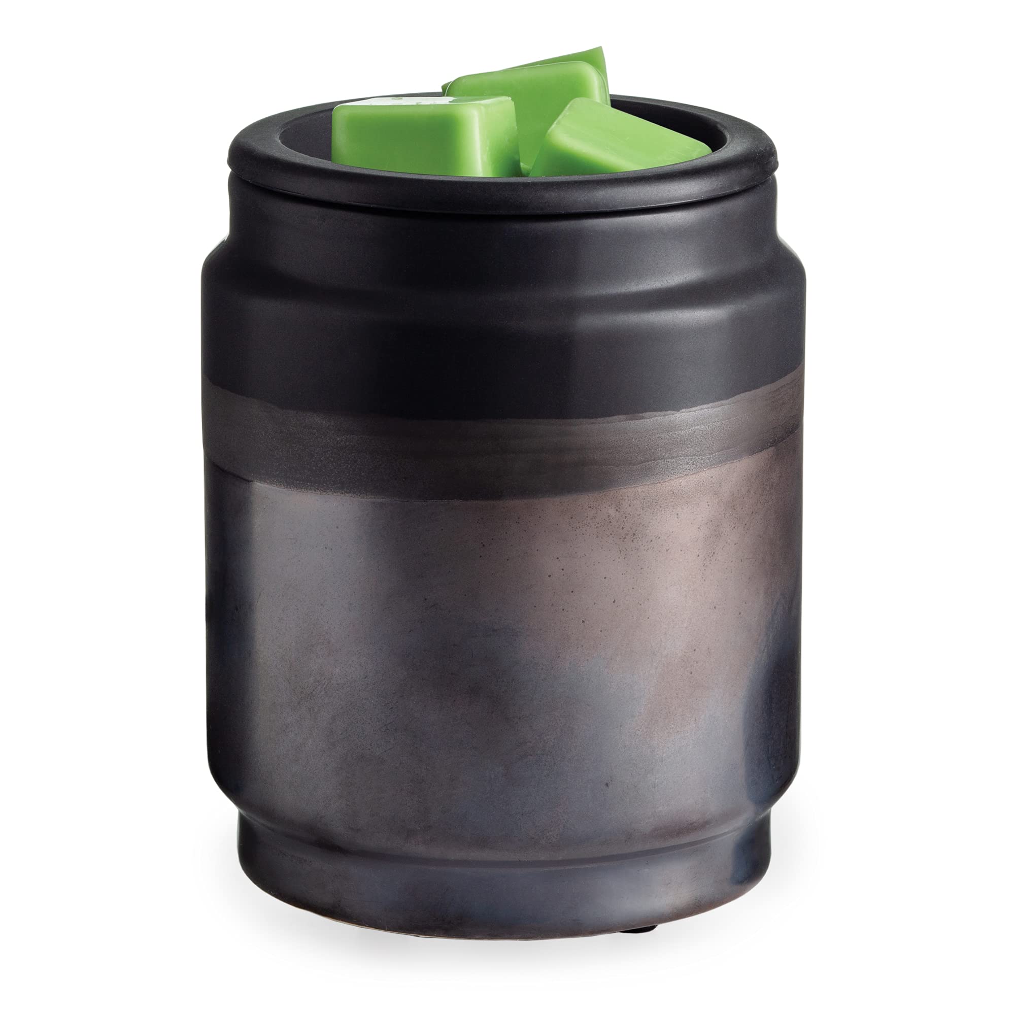 Premium Wax Melt Warmer with Silicone Dish - Black Metallic Ceramic Fragrance Heater for Scented Wax Melts, Cubes & Tarts | Perfect for Home Aromatherapy, Relaxation & Gift Giving