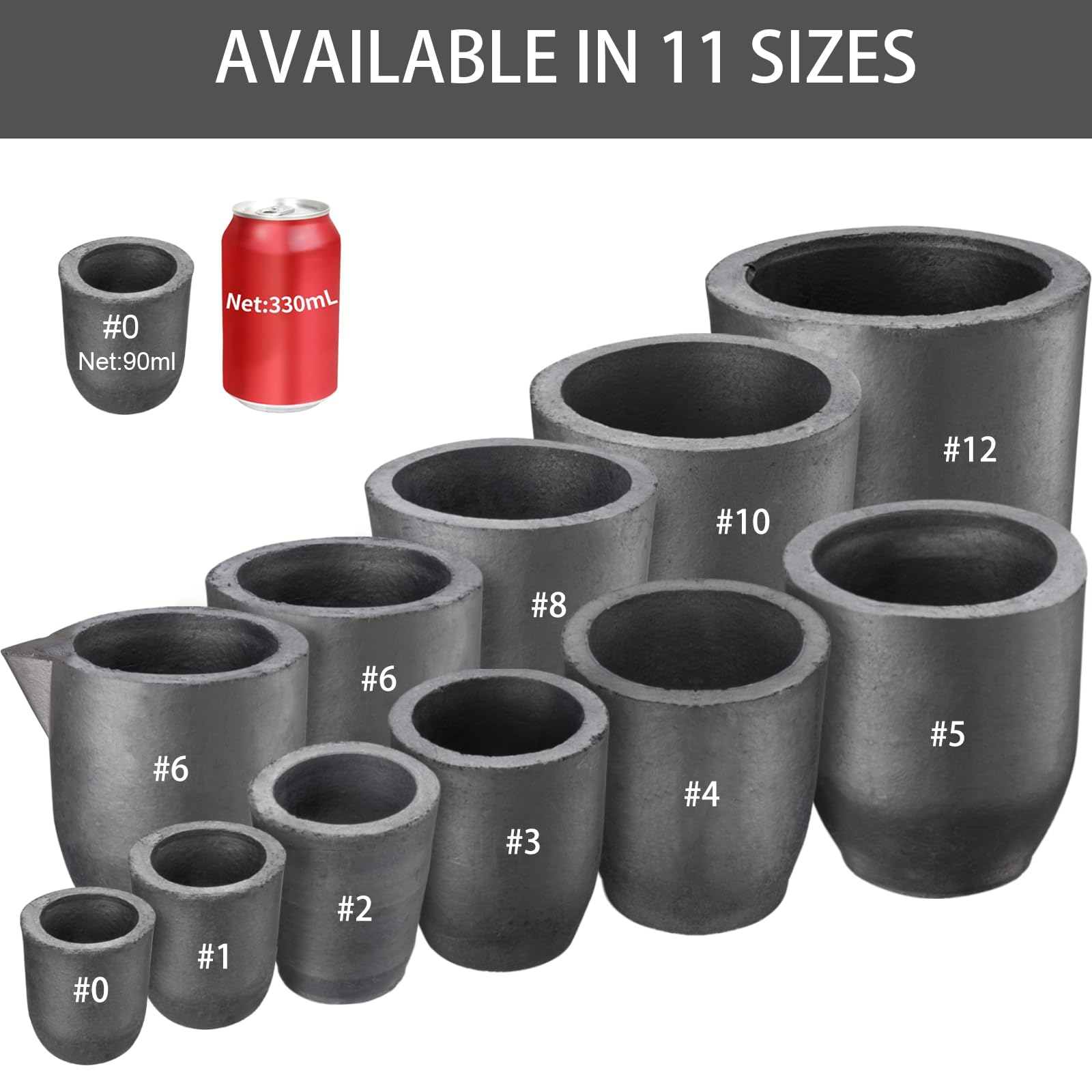 6kg Clay Graphite Crucible with Pour Spout - High Temperature Metal Melting Pot for Gold, Silver, Copper, Brass & Aluminum Casting - Ideal for Jewelry Making, Metal Refining & DIY Foundry Projects