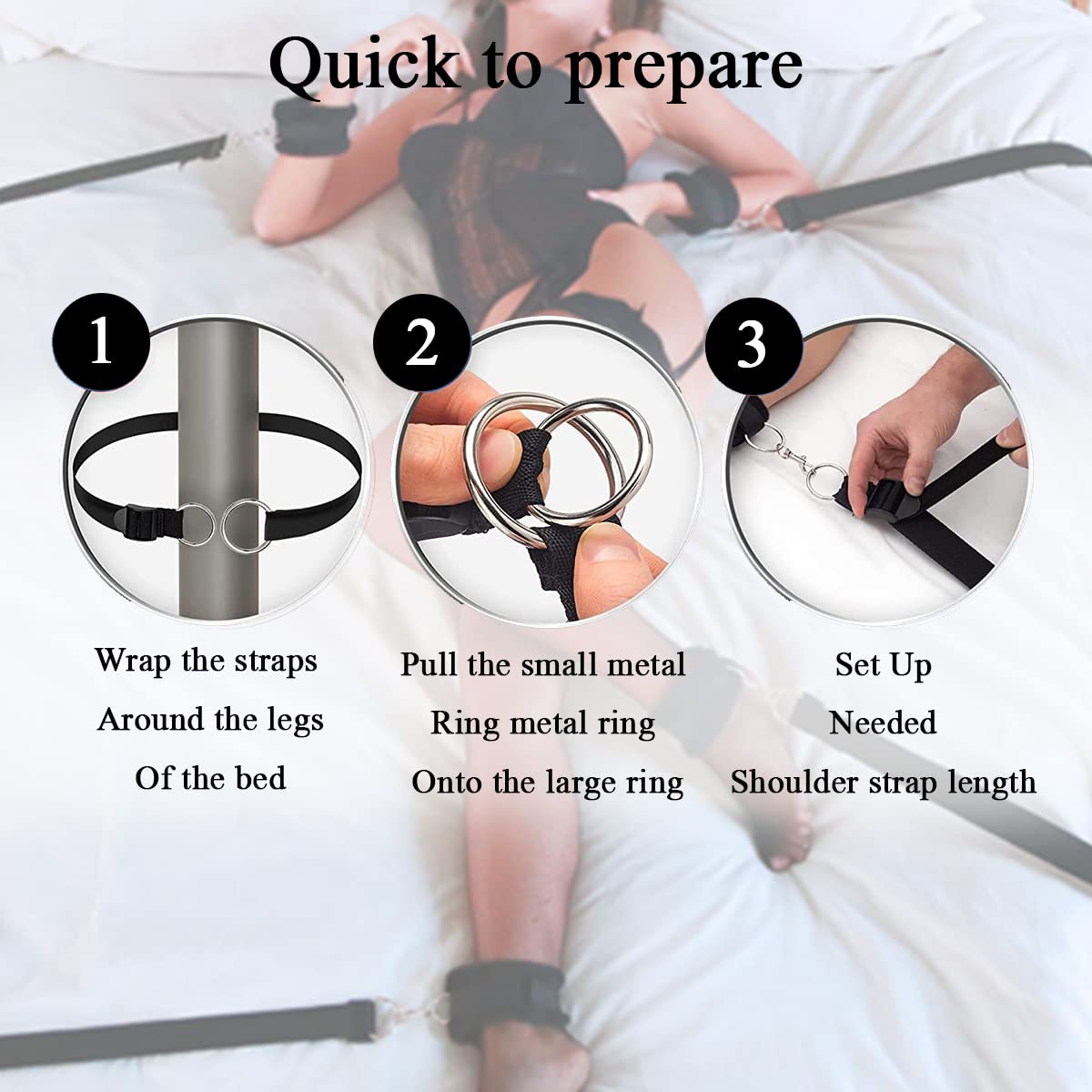 BDSM Bondage Restraints Suit - Adjustable Detachable Spouse Bondage Gear Kit for Couples Sex Games | Enhance Intimacy & Play in the Bedroom
