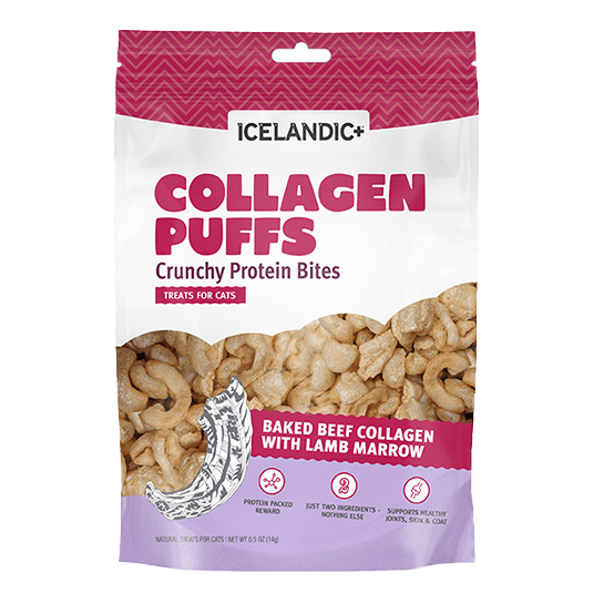 Premium Icelandic Beef Collagen Puffs with Marrow - All-Natural Cat Treats for Joint Health & Shiny Coat | Perfect for Training Rewards & Senior Cats
