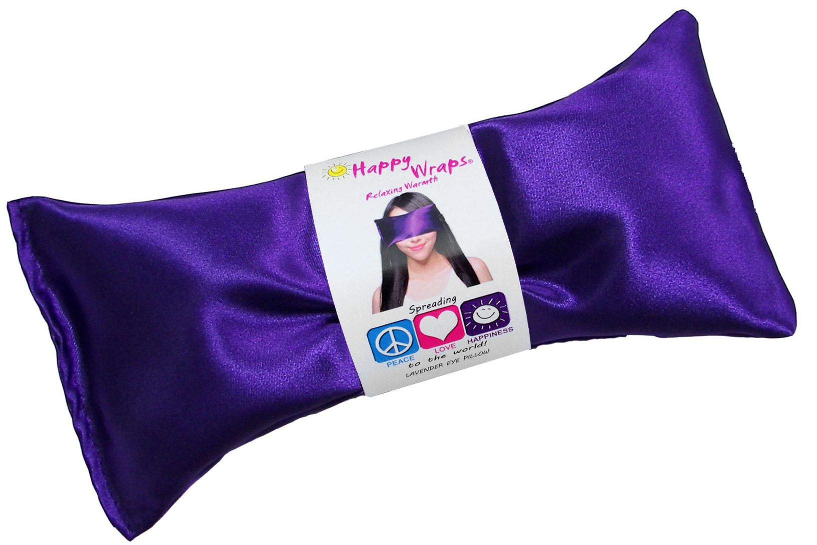 Lavender Weighted Eye Pillow for Hot & Cold Therapy - Aromatherapy Sleep Mask for Yoga, Meditation, Stress & Migraine Relief - Perfect Gift for Women, Teachers, Birthday - Made in USA by Happy Wraps - Amethyst Design | Use for Home Relaxation, Spa Days & Travel Comfort