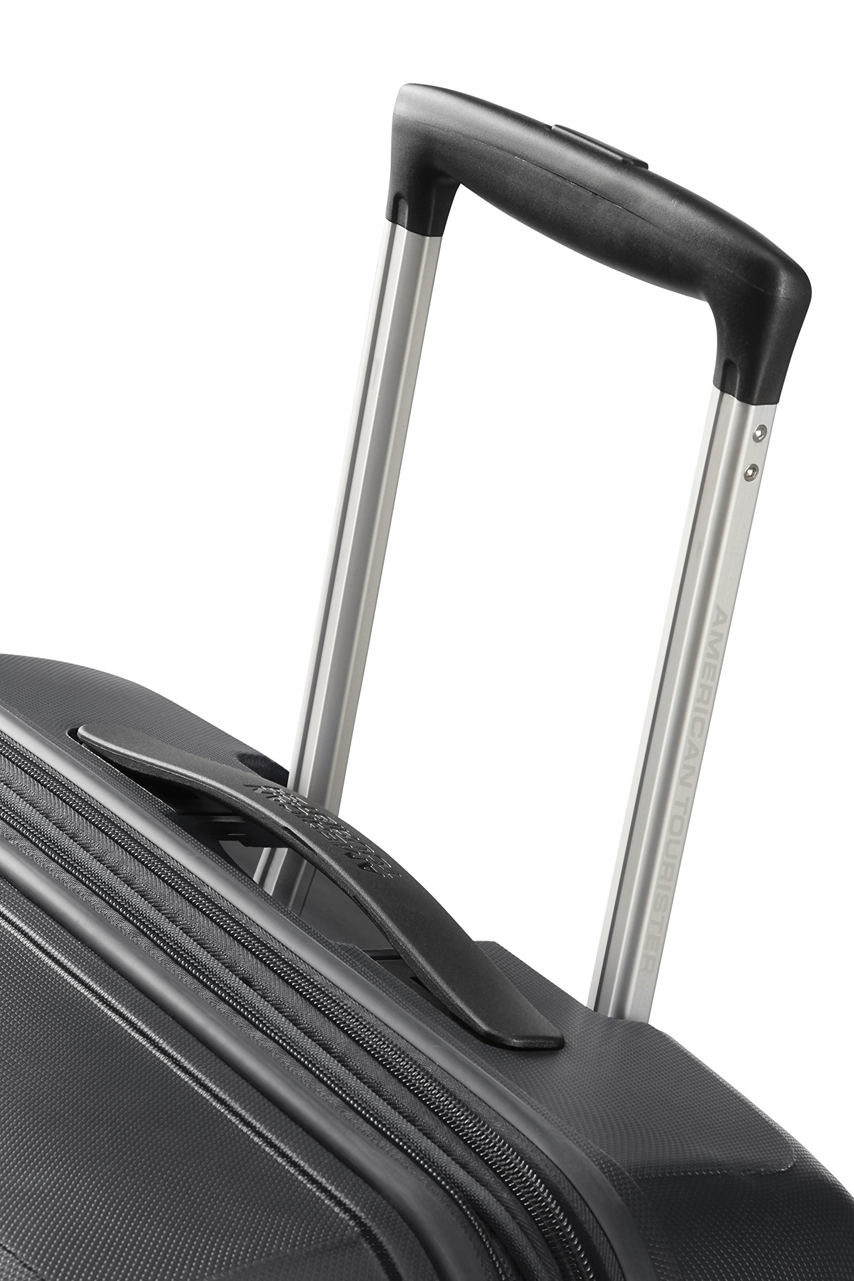 American Tourister Black Spinner Luggage 67.5cm-83.5L Carry-On Suitcase with 360° Wheels for Business Travel & Weekend Getaways
