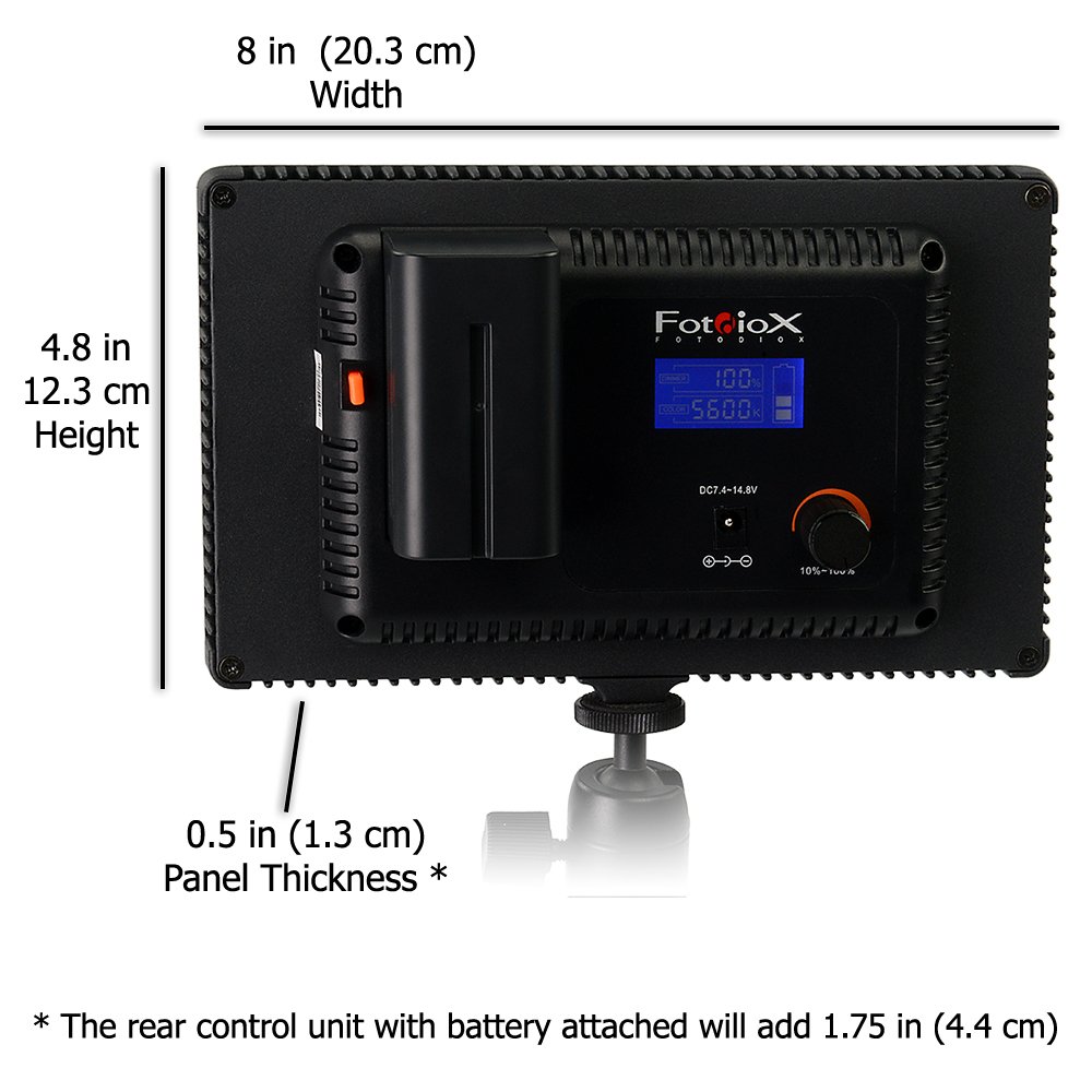 Fotodiox Pro FlapJack LED Edge Light C-200S - 5x8-Inch Ultra-Thin Dimmable Daylight LED Panel for Photography & Videography - Includes Case, Battery & Charger - Perfect for Studio, Portrait, and On-Location Shooting