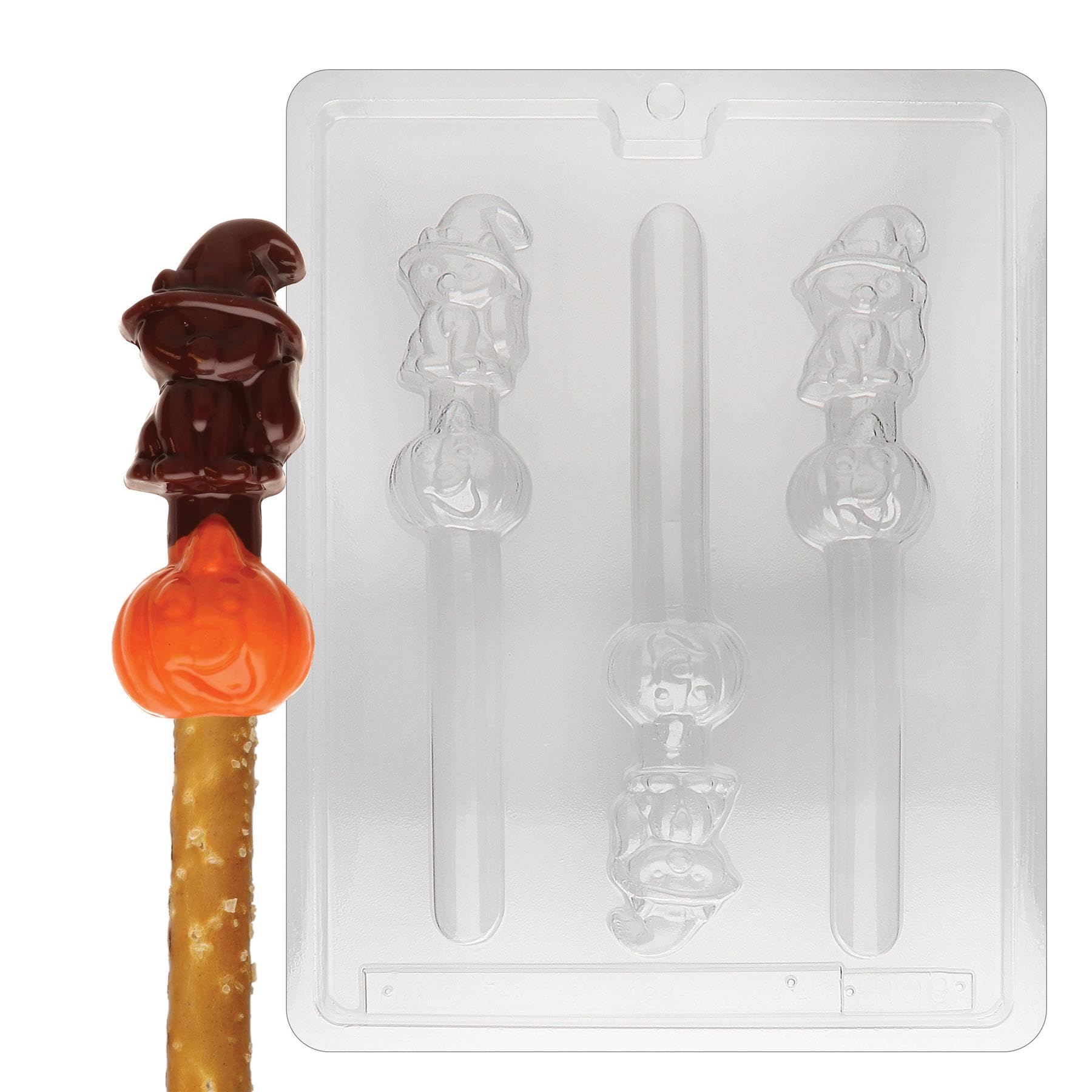 Halloween Chocolate Candy Mold - Cat & Pumpkin Pretzel Pop for DIY Treats | Perfect for Halloween Parties, Trick-or-Treat Favors & Holiday Baking